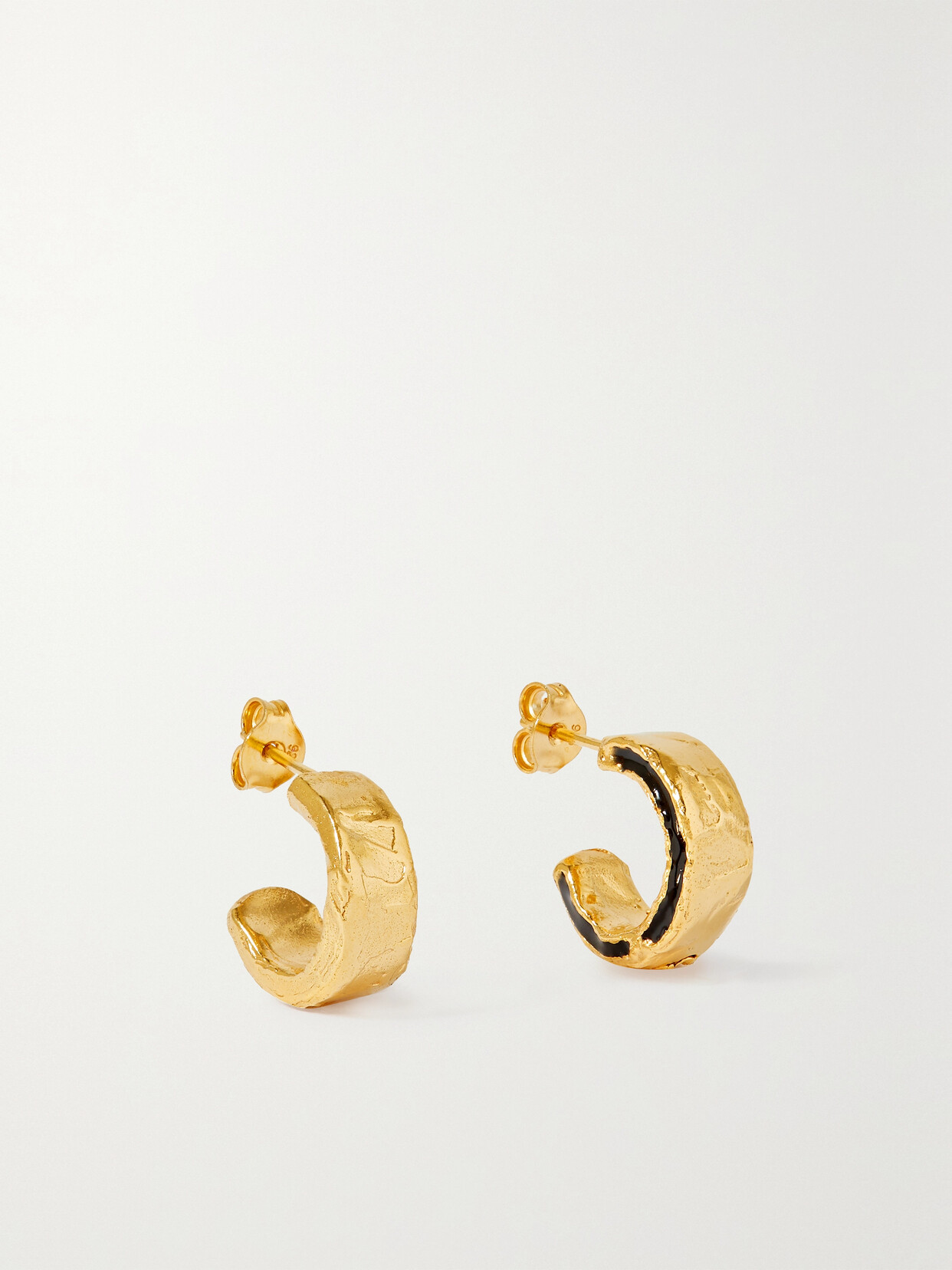 Alighieri - Inkwell Gold-plated Hoop Earrings - Black