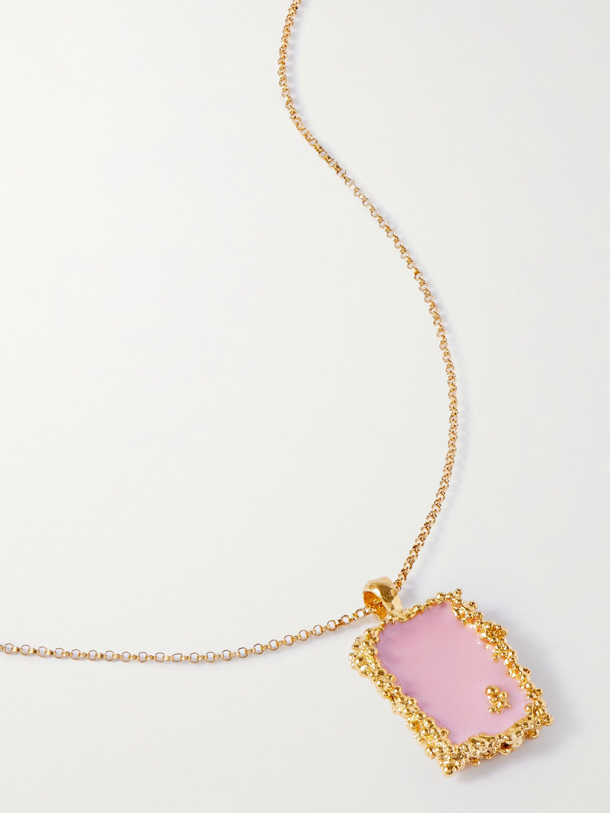 Alighieri - The Sun-faded Fresco Vignette Gold-plated Necklace - Pink