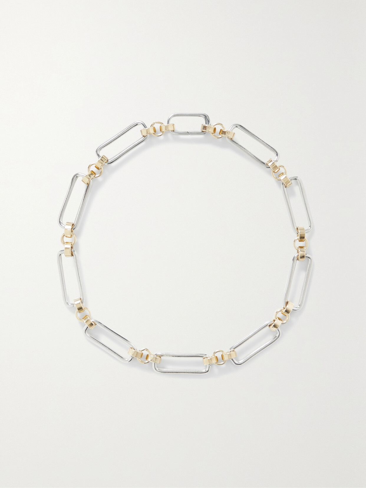 LAURA LOMBARDI STANZA RECYCLED PLATINUM AND GOLD-PLATED NECKLACE