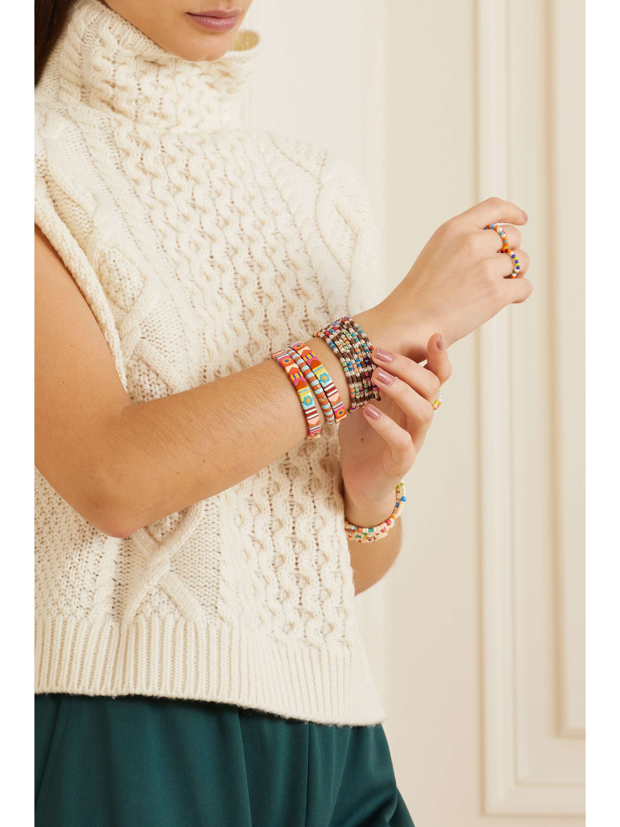 ROXANNE ASSOULIN Set of eight gold-tone and enamel bracelets