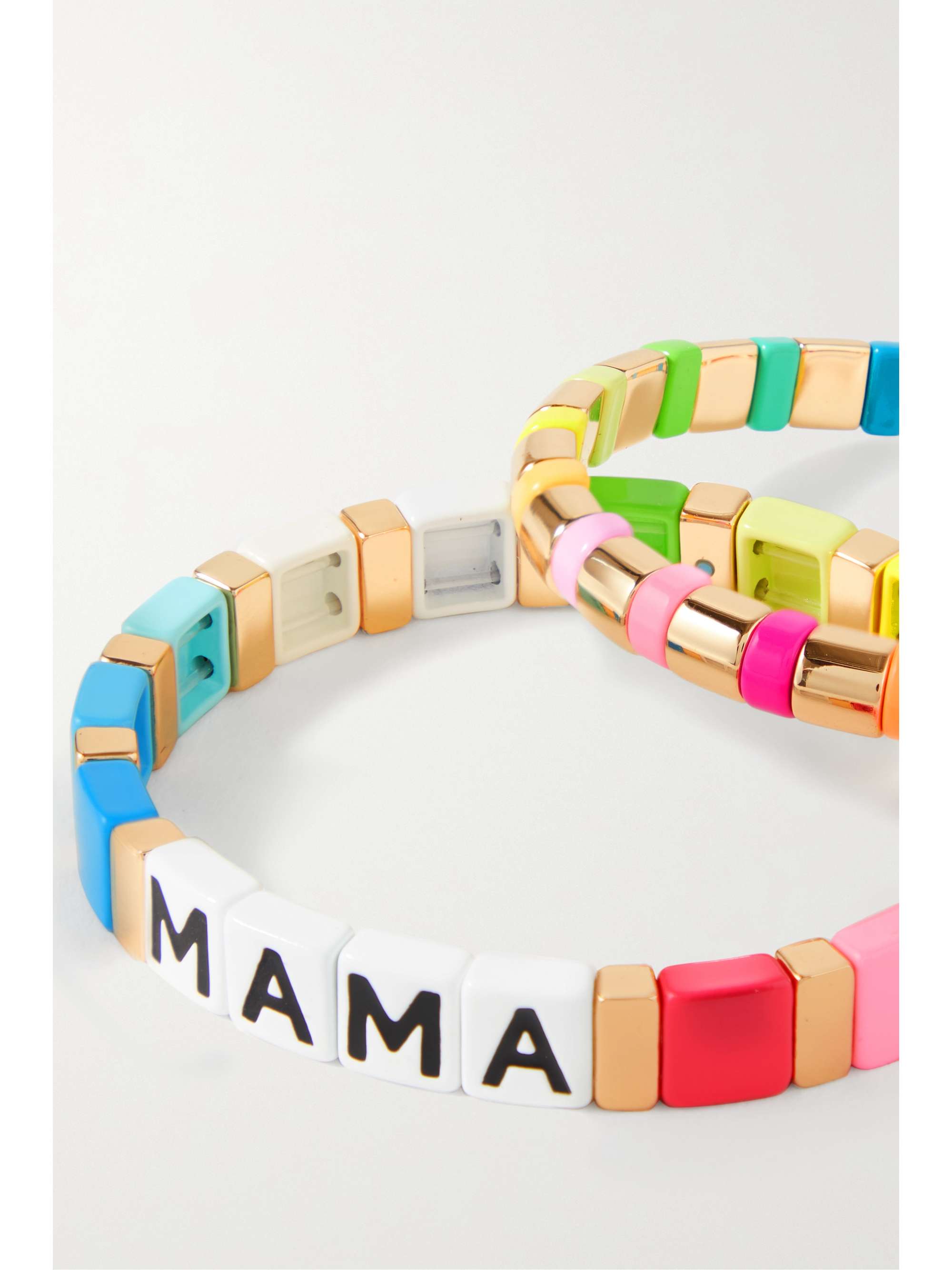 ROXANNE ASSOULIN Mama set of two gold-tone and enamel bracelets