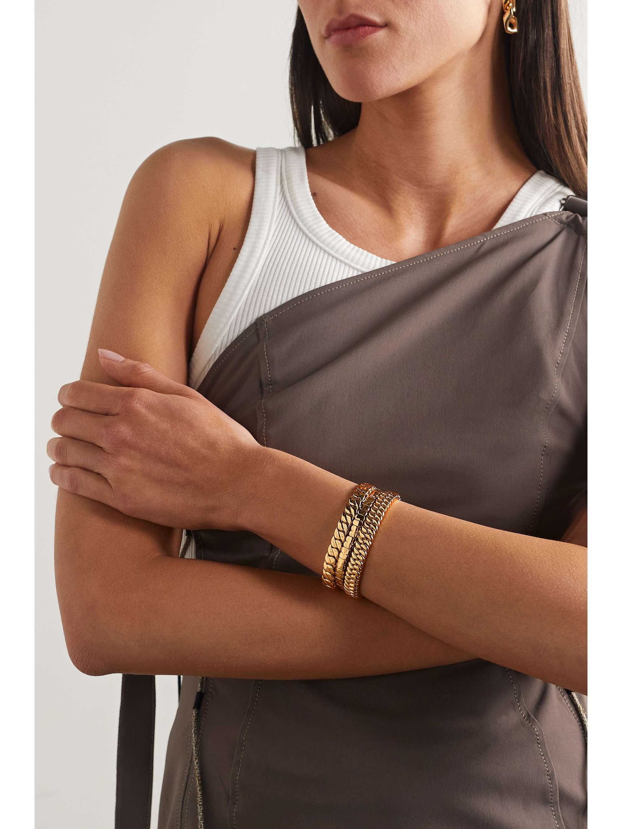 ROXANNE ASSOULIN Set of three gold-tone bracelets