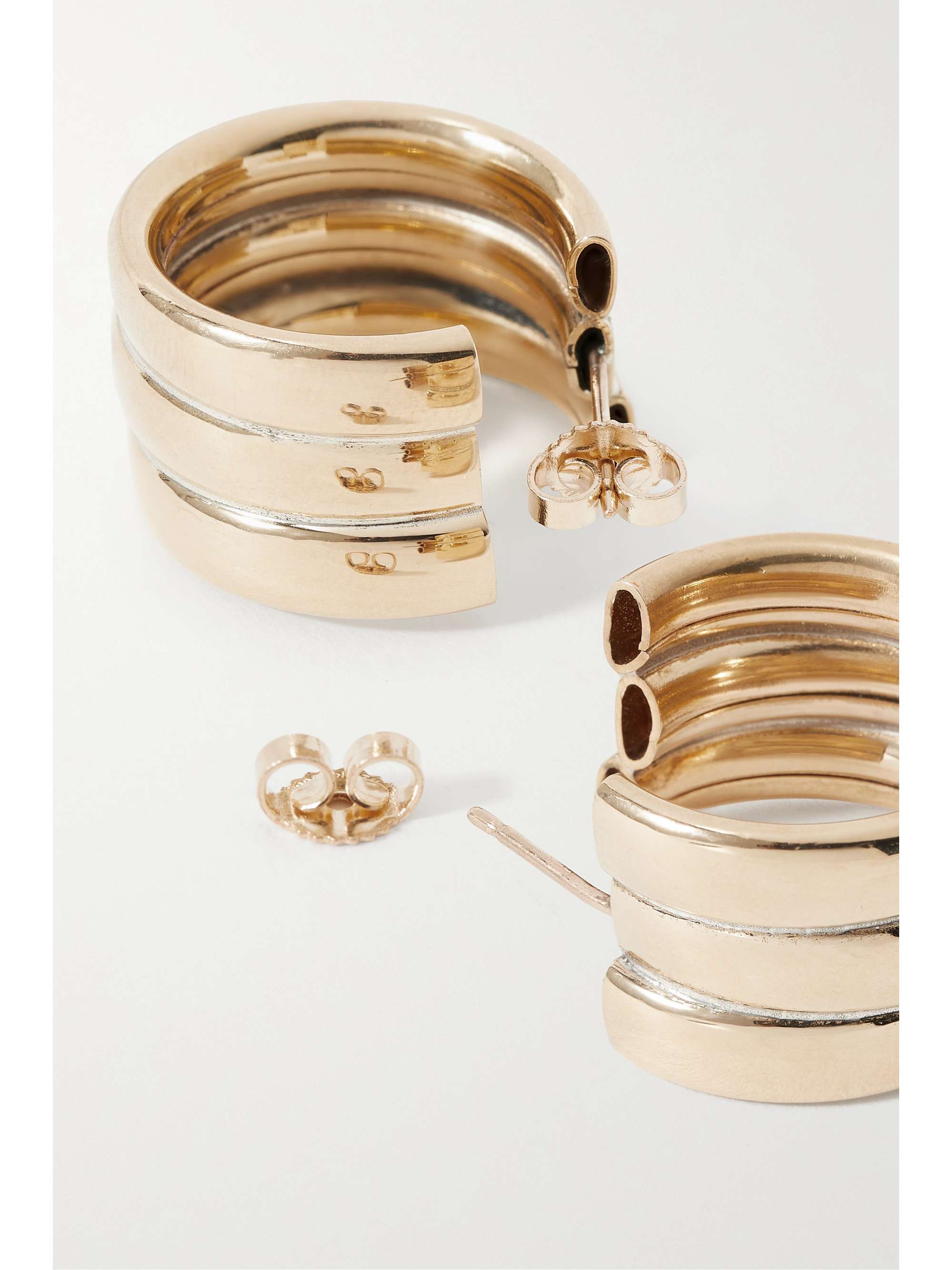 LAURA LOMBARDI Mini Grazia recycled gold-plated hoop earrings