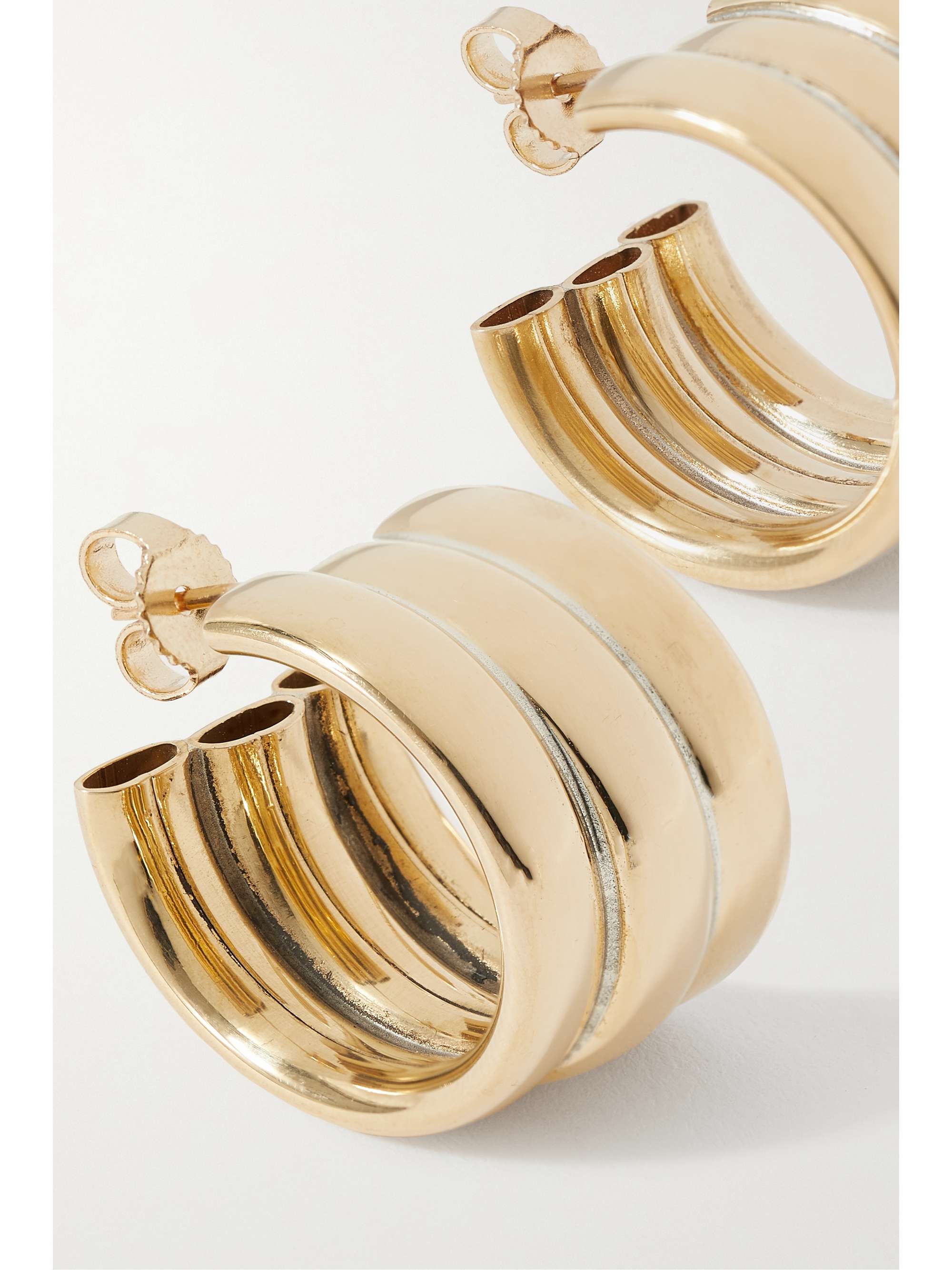 LAURA LOMBARDI Mini Grazia recycled gold-plated hoop earrings