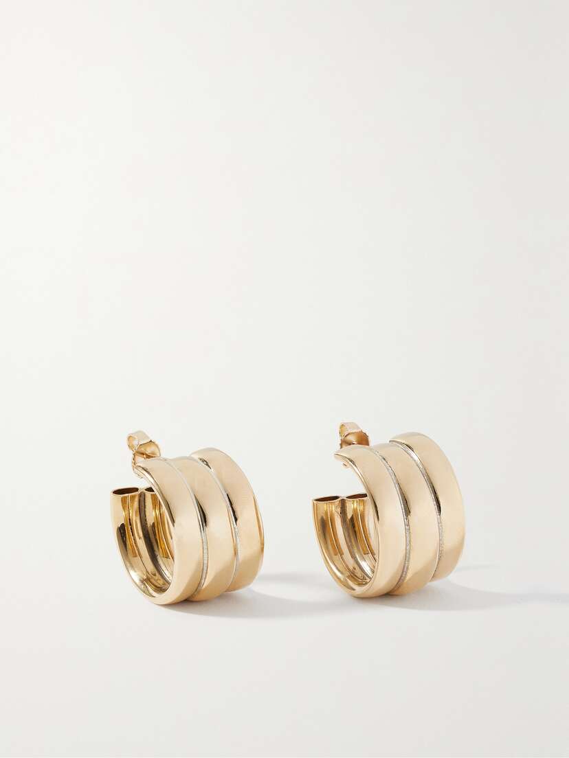 Laura Lombardi + Net Sustain Mini Grazia Gold-plated Recycled Hoop Earrings