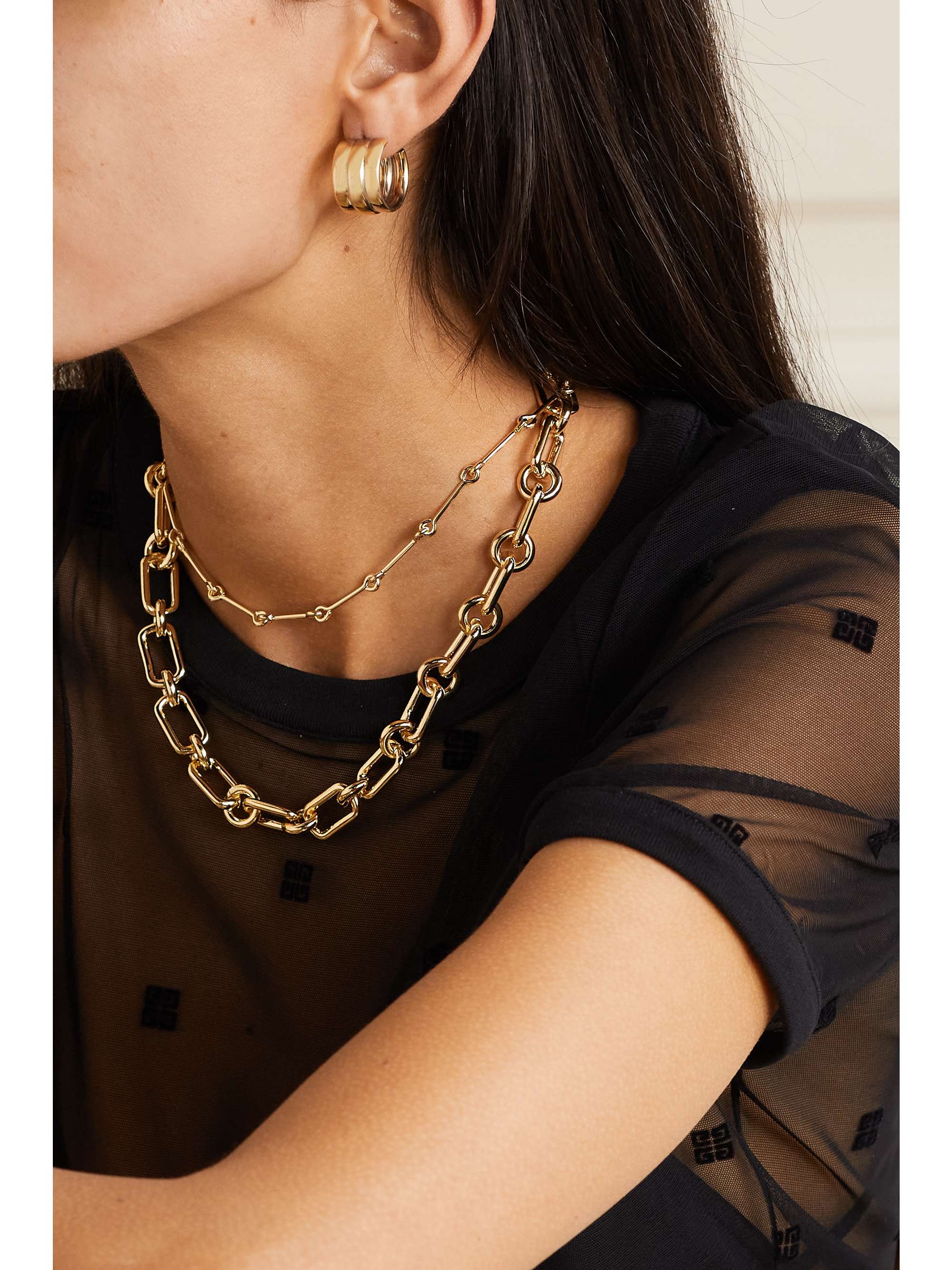 LAURA LOMBARDI Mini Grazia recycled gold-plated hoop earrings