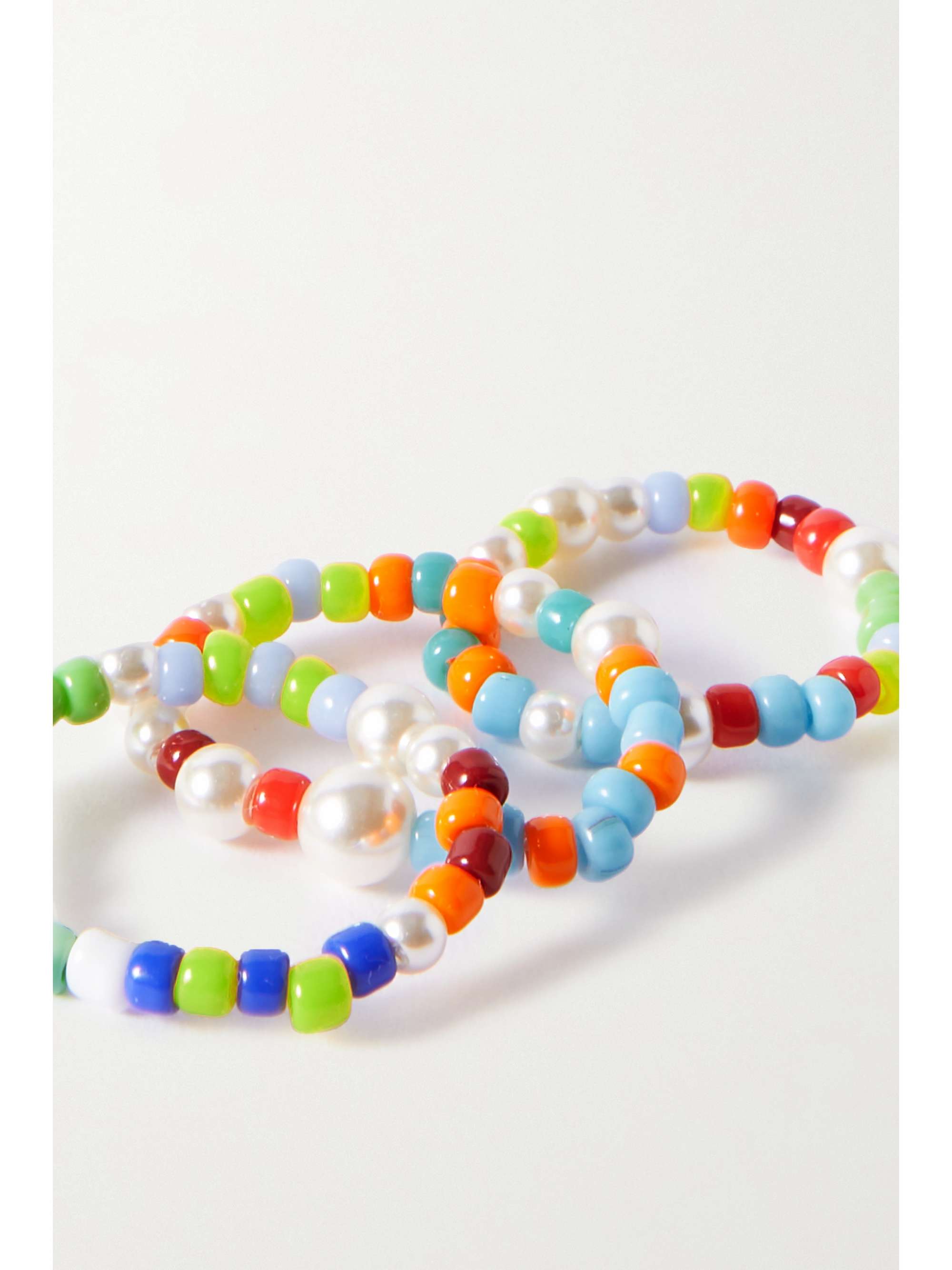 ROXANNE ASSOULIN Set of six beaded rings