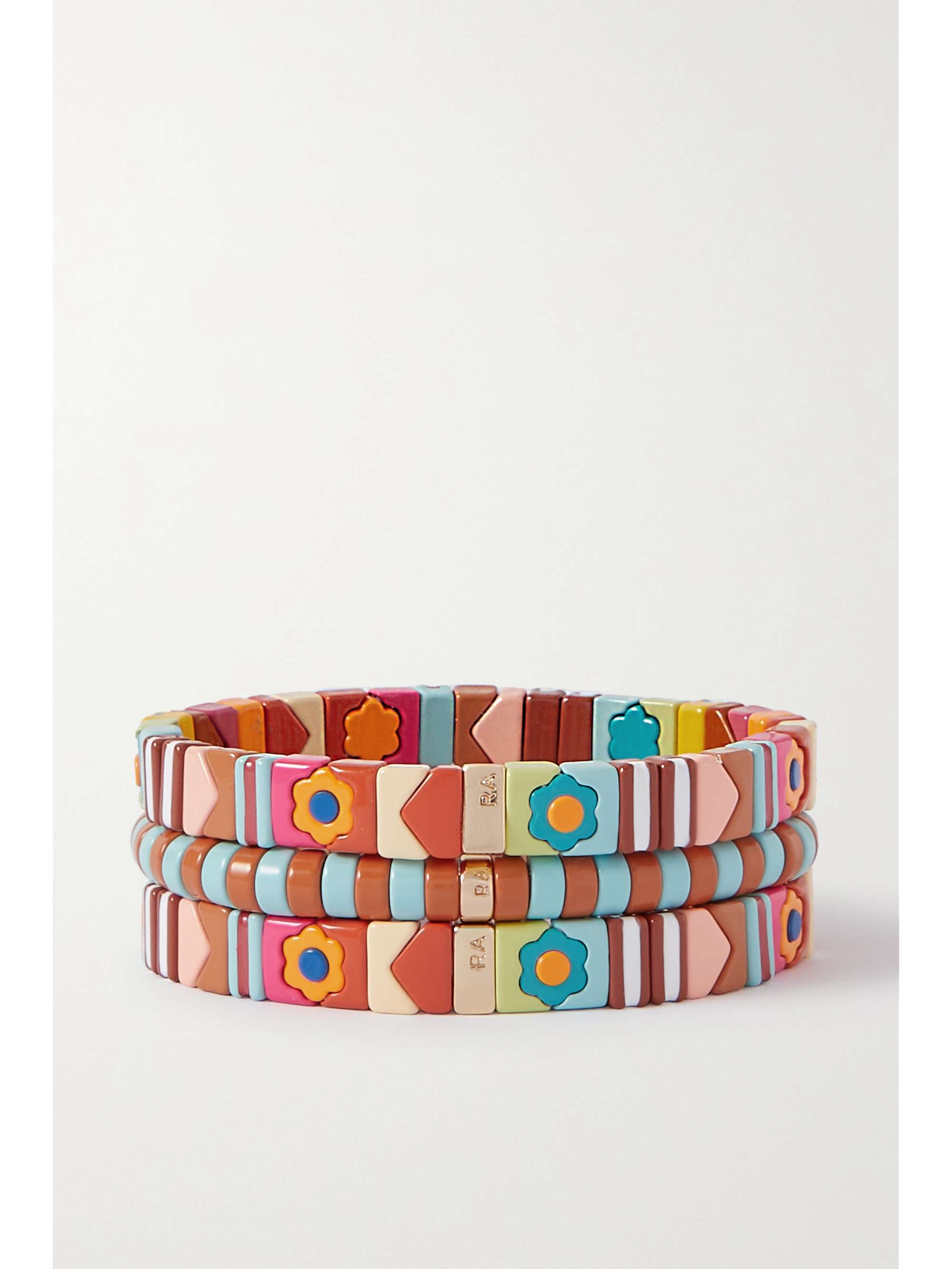 ROXANNE ASSOULIN Set of three gold-tone and enamel bracelets