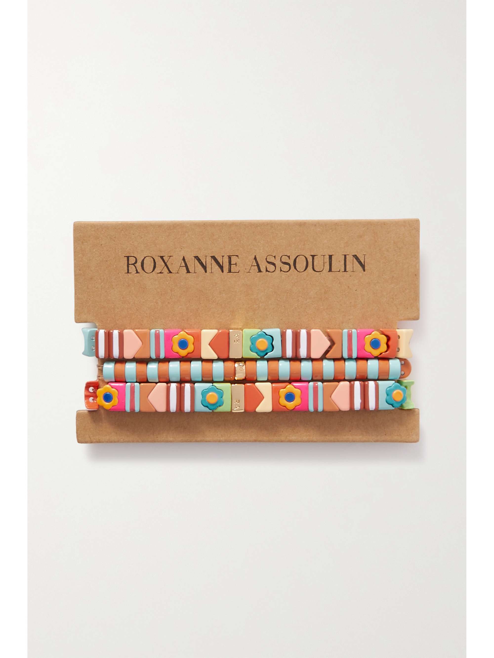 ROXANNE ASSOULIN Set of three gold-tone and enamel bracelets