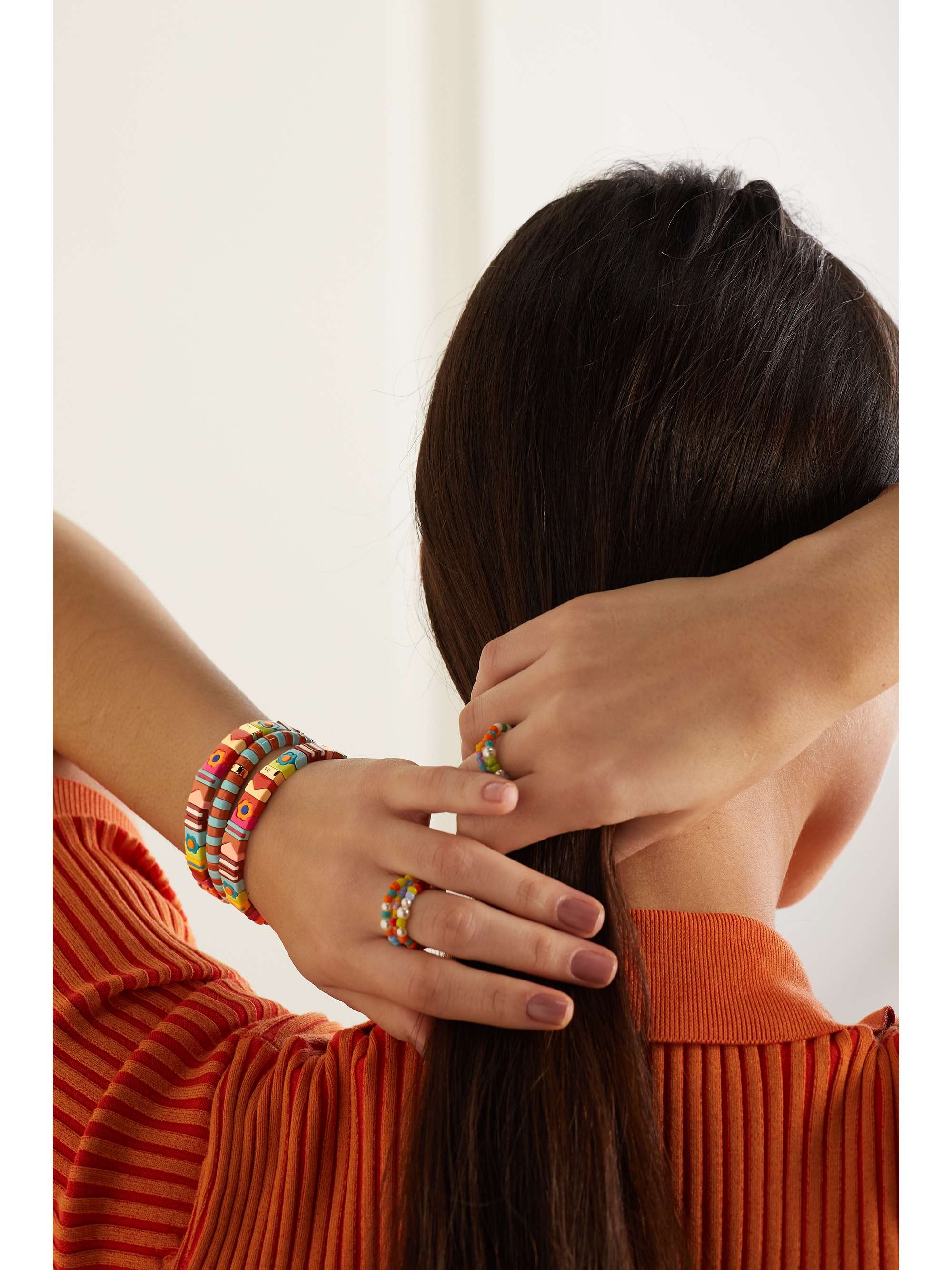 ROXANNE ASSOULIN Set of three gold-tone and enamel bracelets