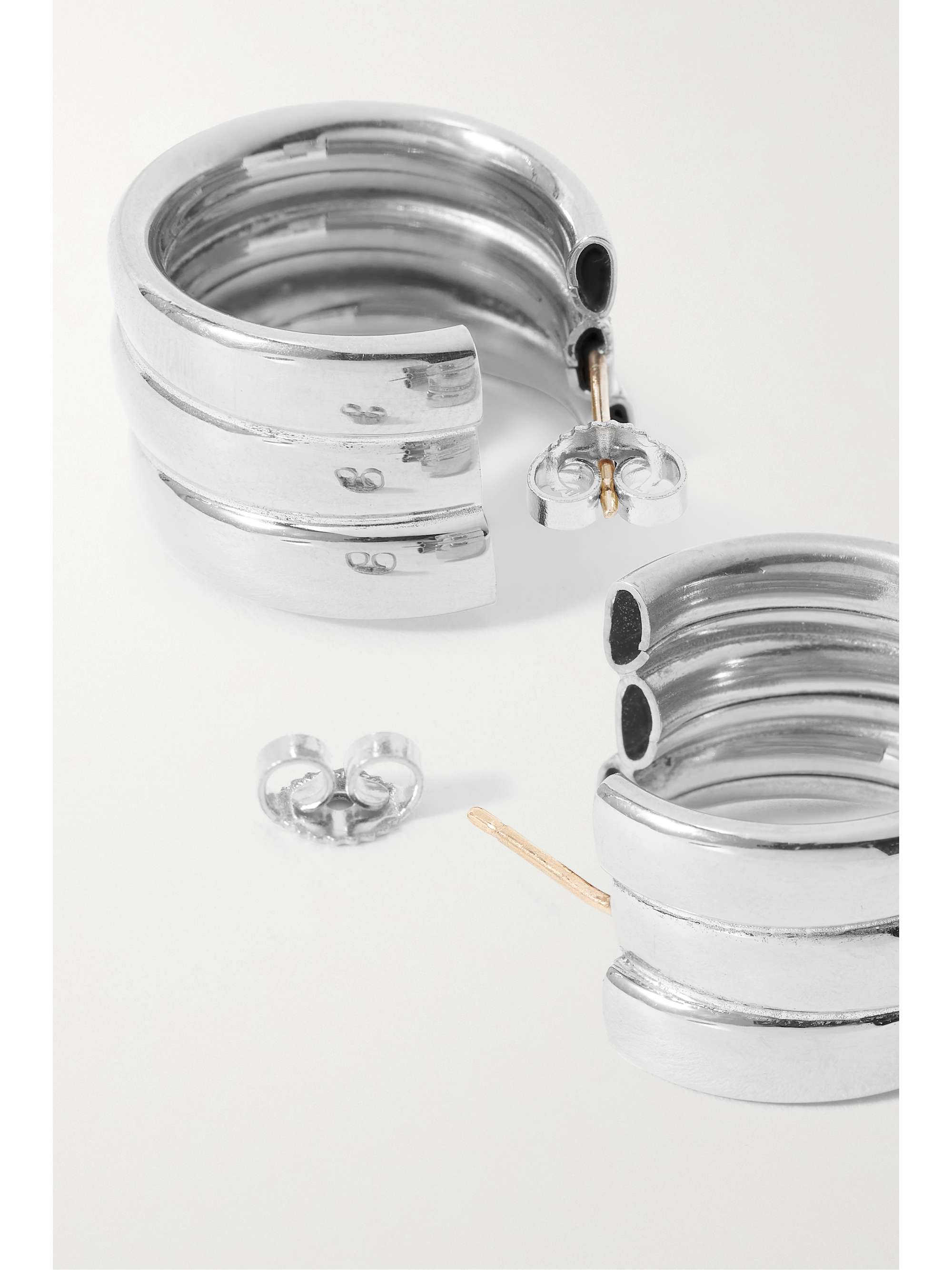 LAURA LOMBARDI Mini Grazia recycled platinum-plated hoop earrings