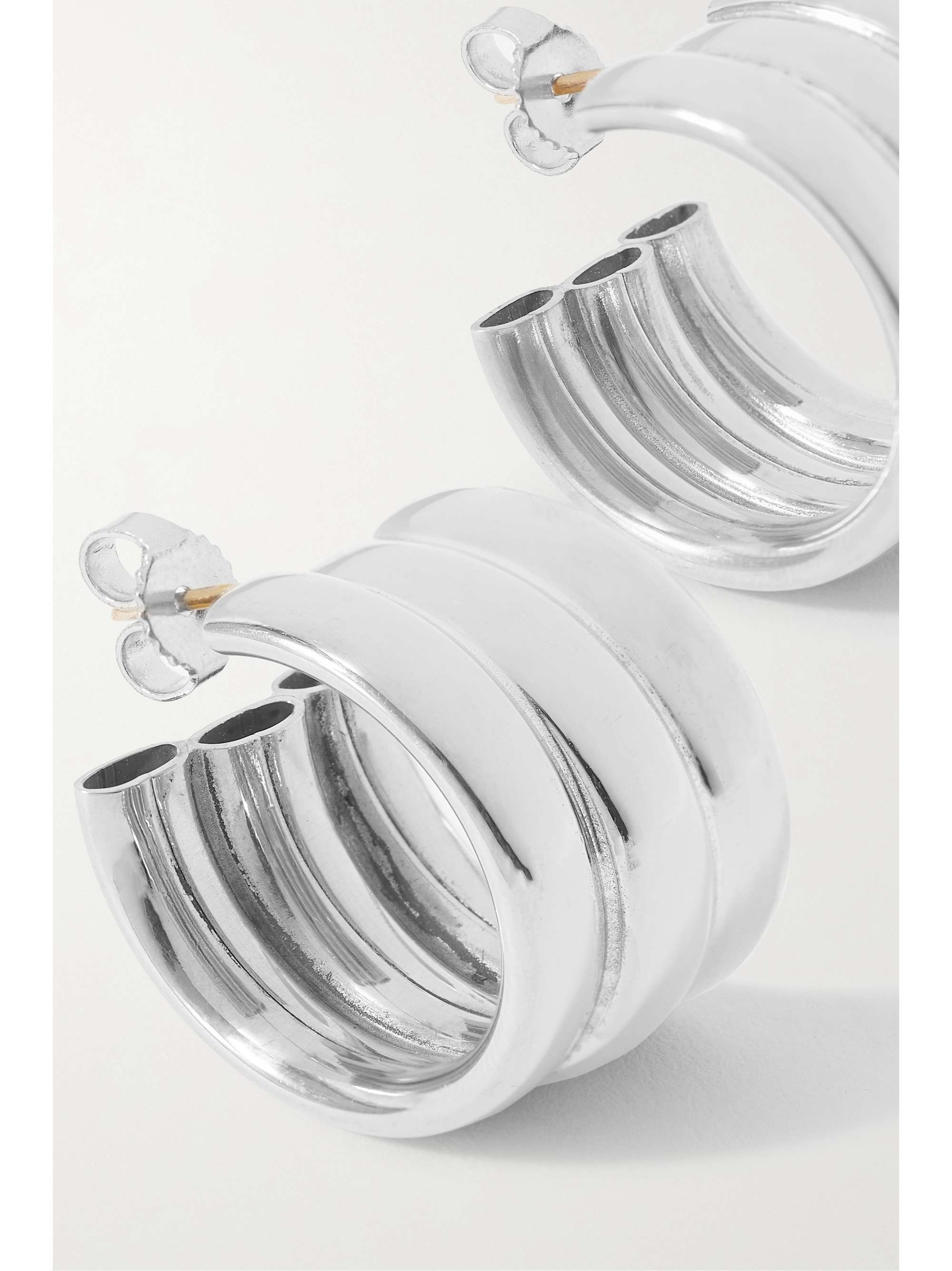 LAURA LOMBARDI Mini Grazia recycled platinum-plated hoop earrings