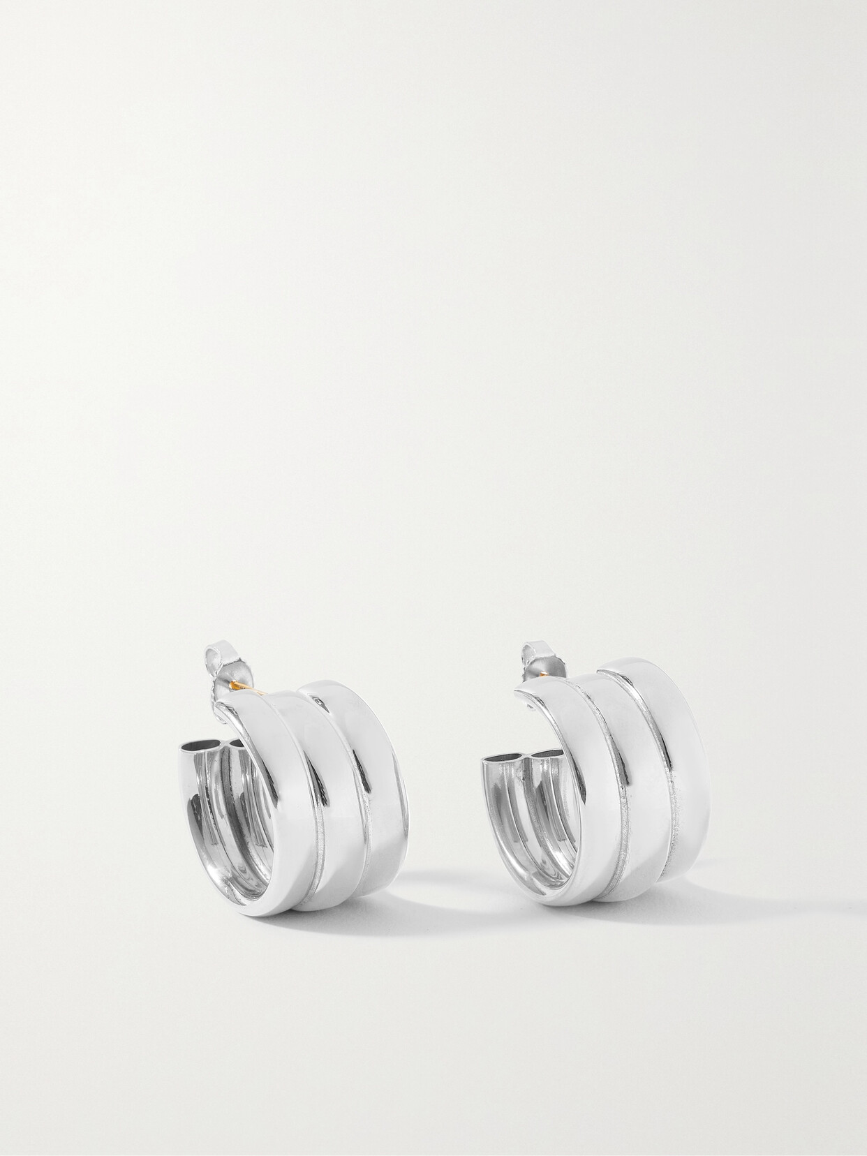 Laura Lombardi - Mini Grazia Recycled Platinum-plated Hoop Earrings - Silver