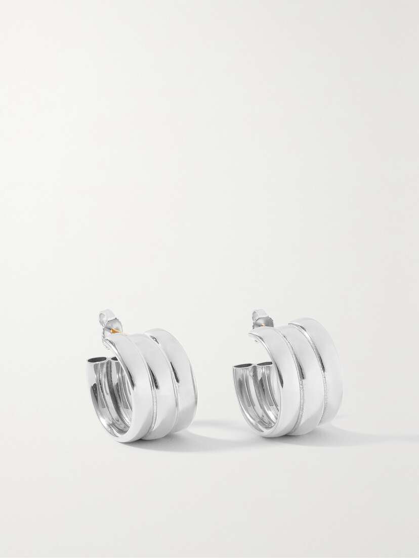 Laura Lombardi Mini Grazia Platinum-plated Recycled Hoop Earrings