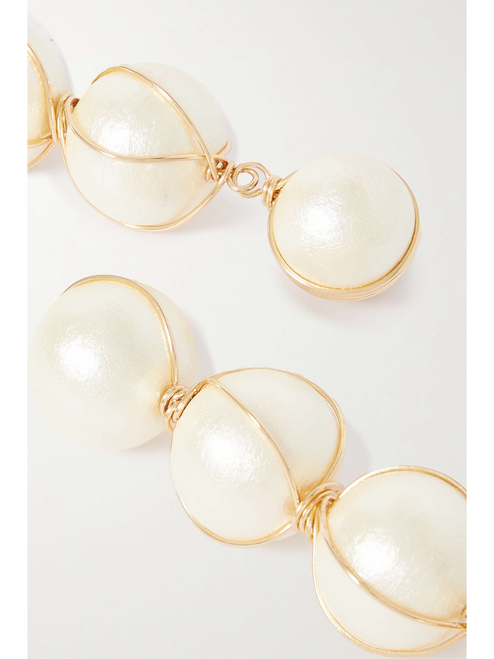 CULT GAIA Giga gold-tone faux pearl clip earrings