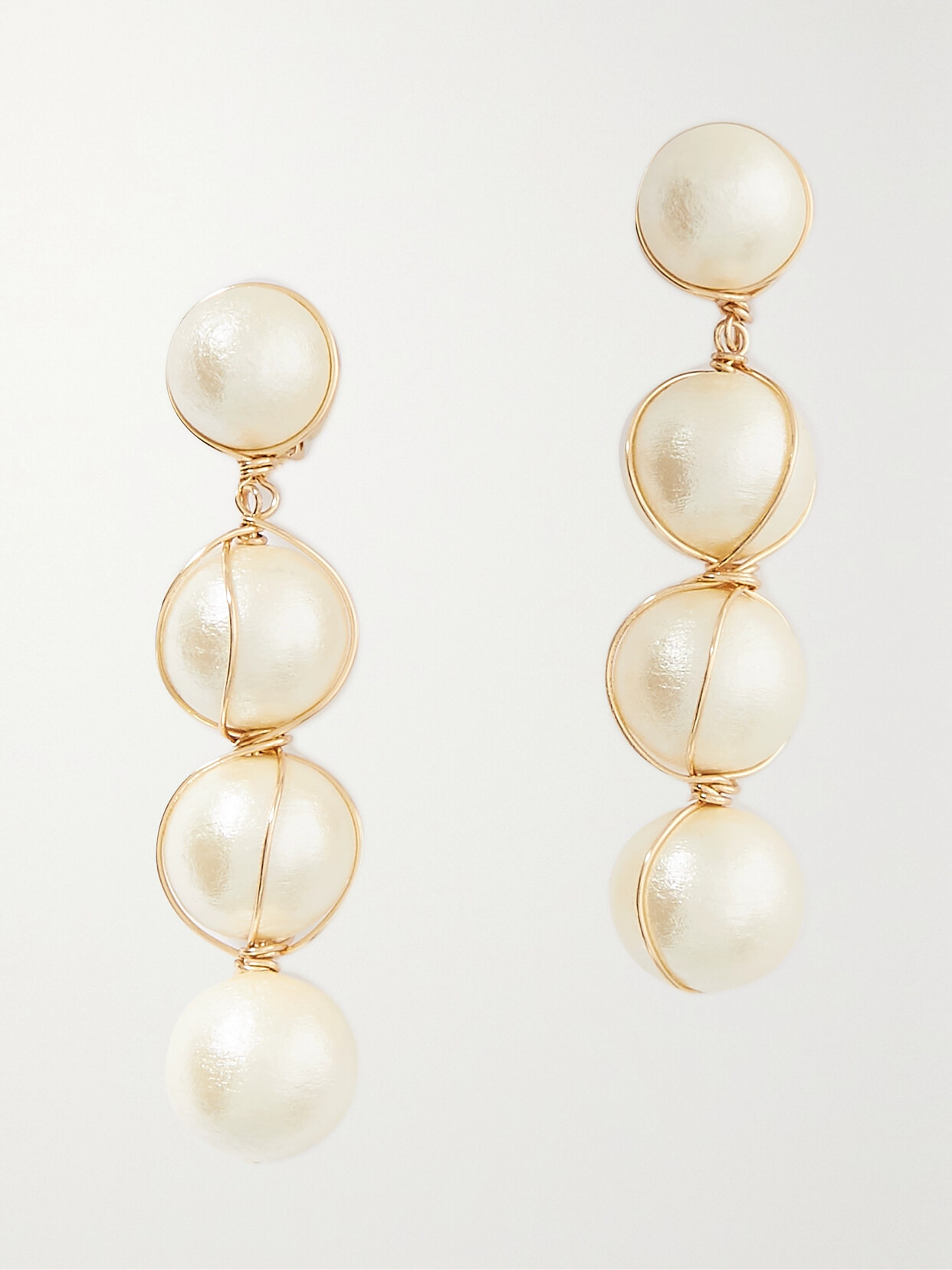 CULT GAIA GIGA GOLD-TONE FAUX PEARL CLIP EARRINGS