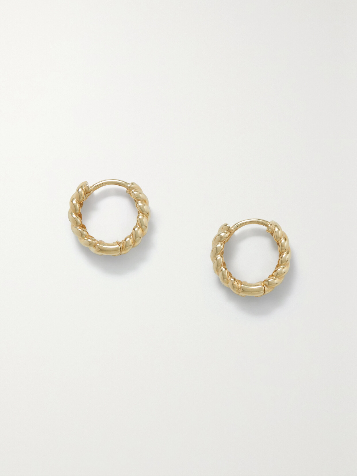 Stone And Strand Brioche 10-karat Gold Hoop Earrings