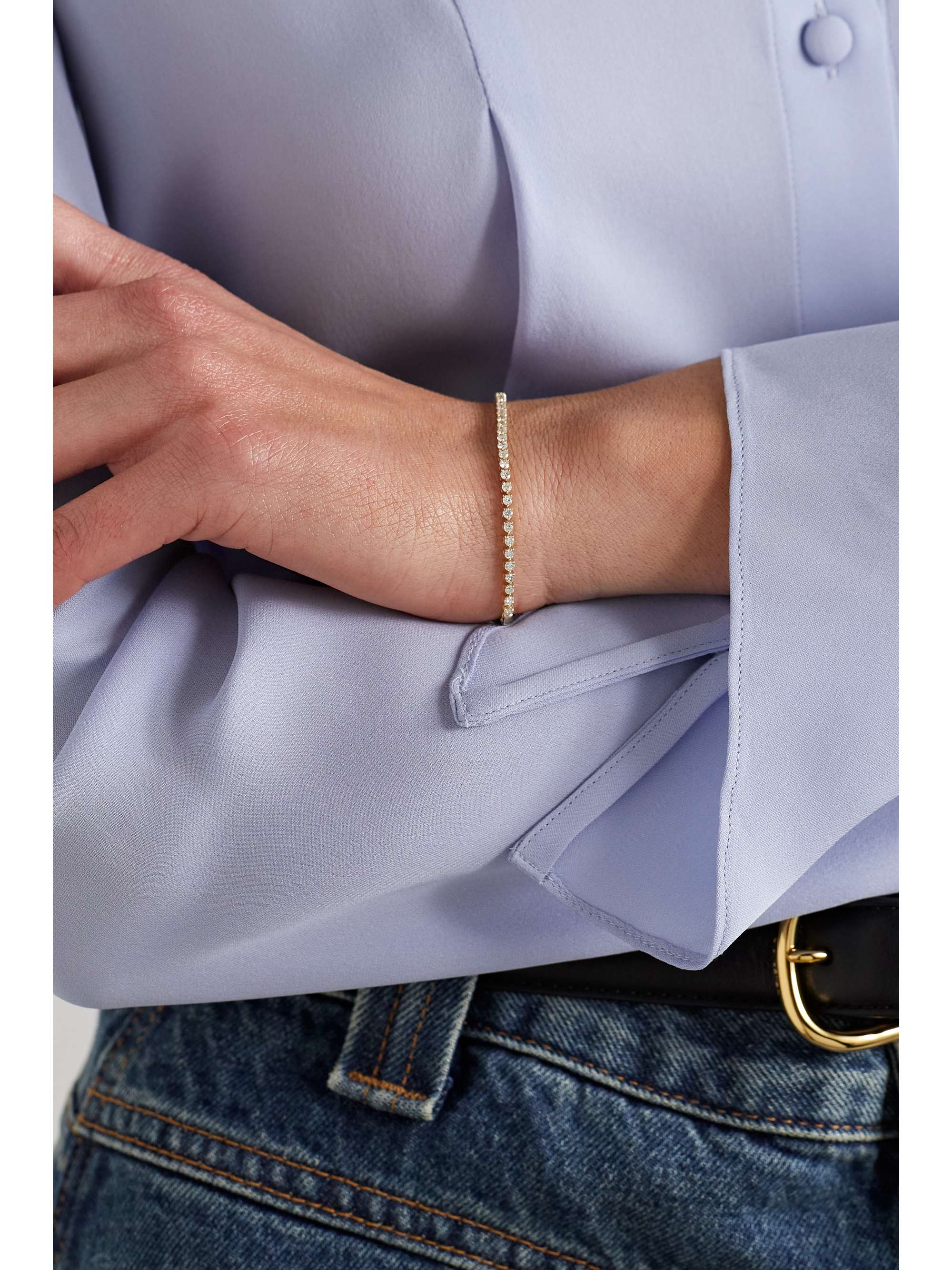 STONE AND STRAND Baseline 14-karat gold diamond tennis bracelet