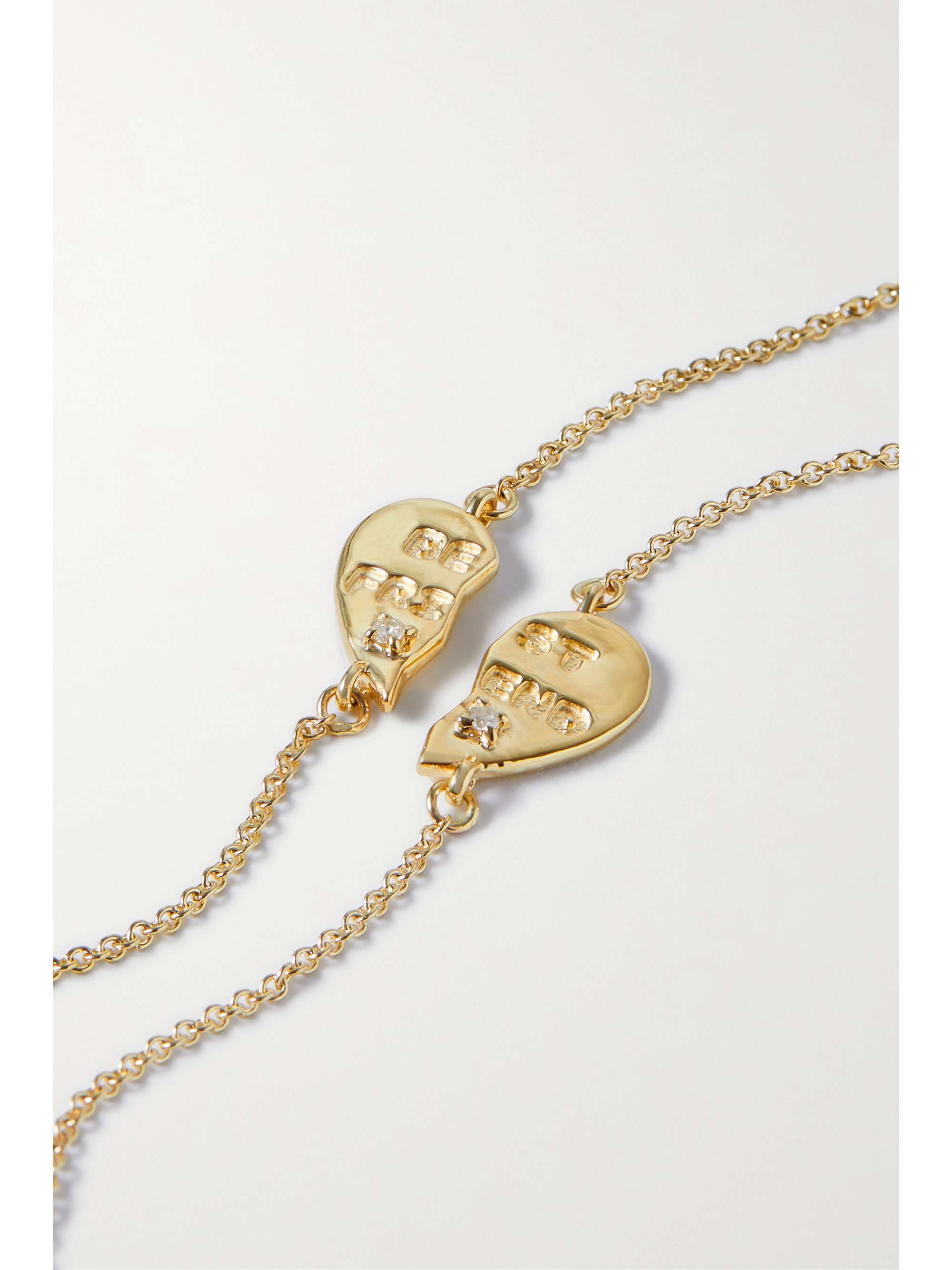 STONE AND STRAND Bestie set of two 10-karat gold diamond bracelets