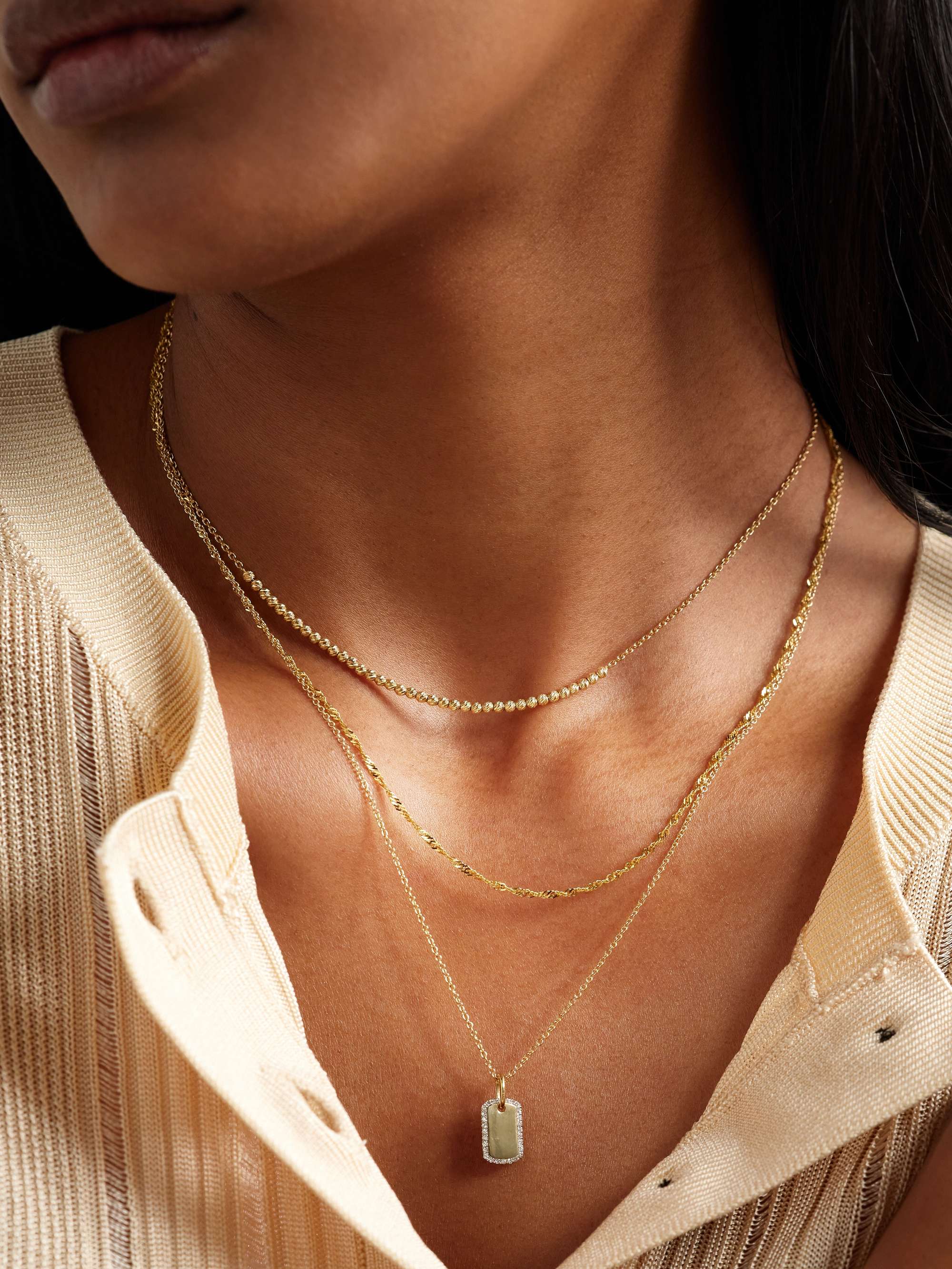STONE AND STRAND 10-karat gold choker