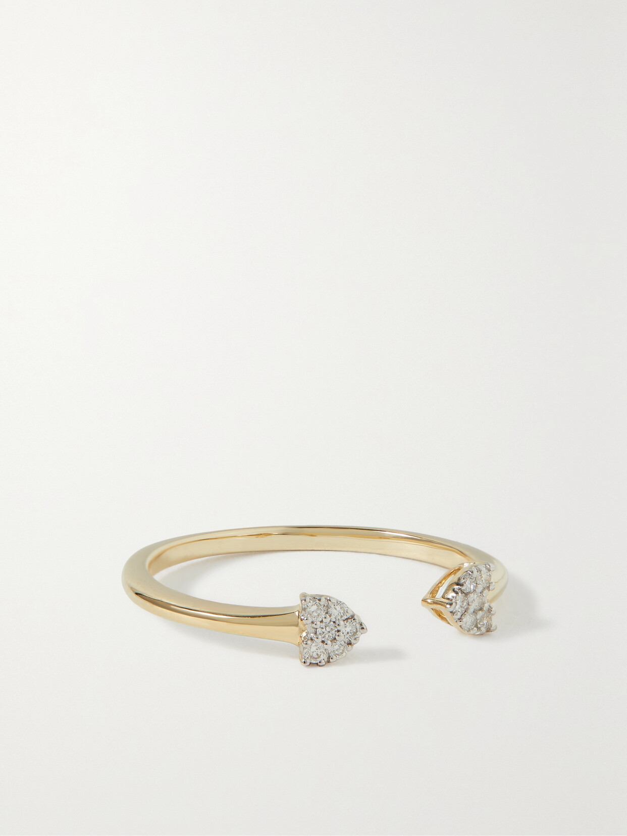 STONE AND STRAND Heart To Heart 10-karat Gold Diamond Ring - 8