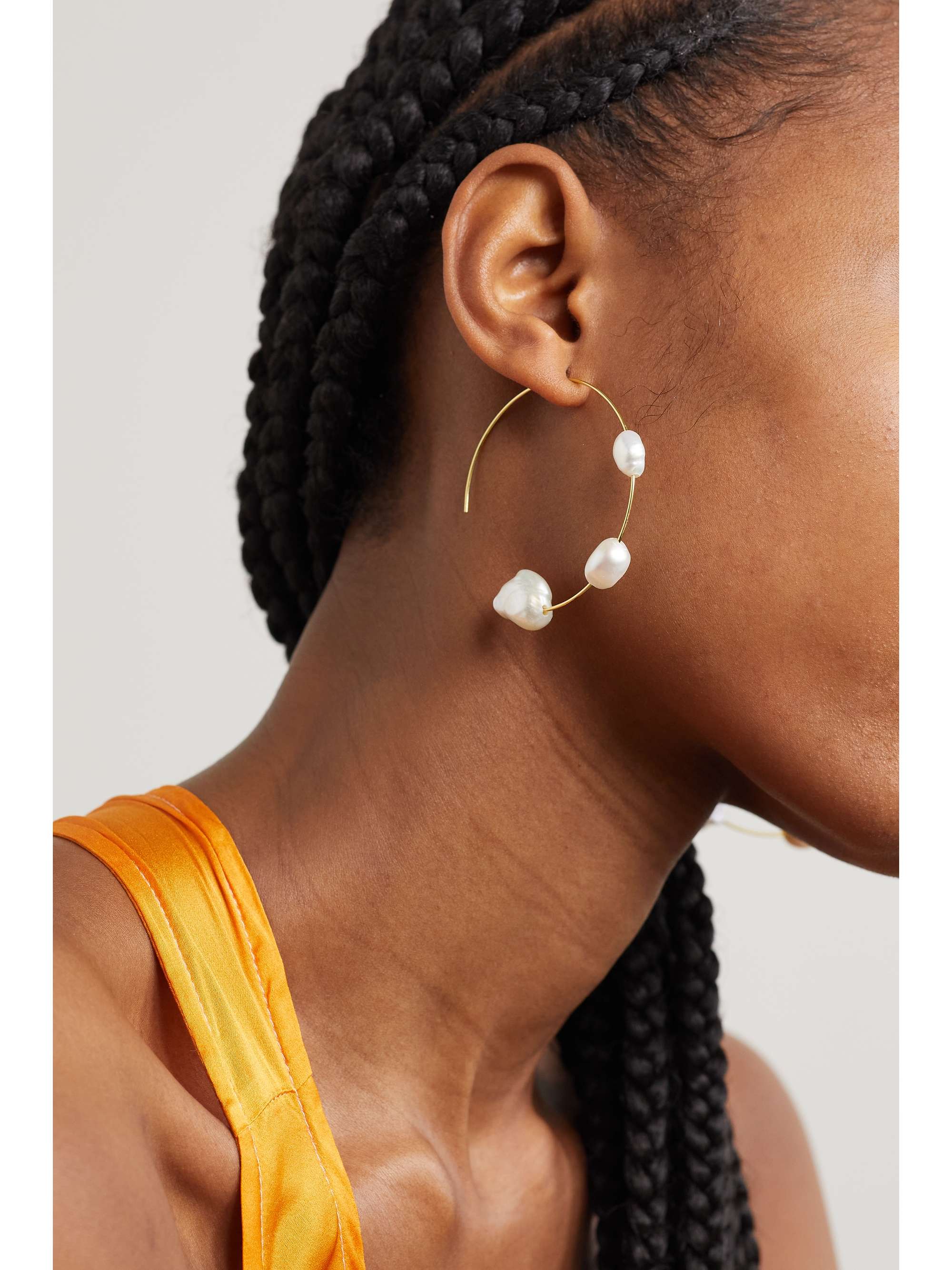 CULT GAIA Créoles en métal doré et perles Nubia