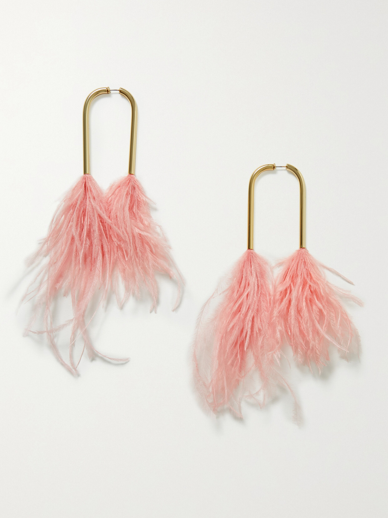 Cult Gaia - Meta Gold-tone Feather Earrings - Pink