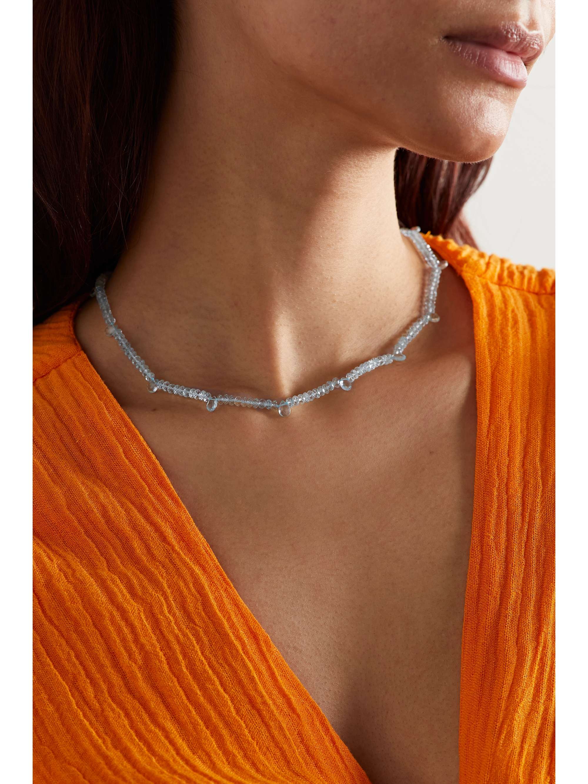 JIA JIA Gold-tone aquamarine necklace