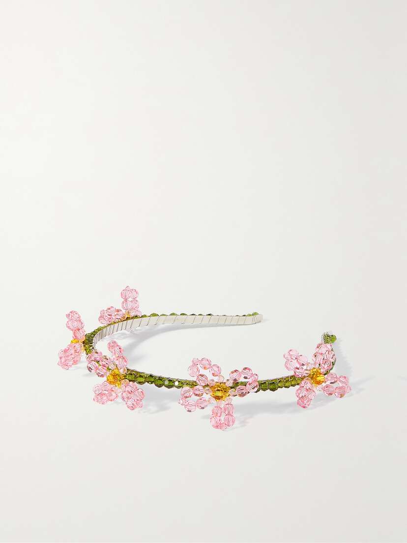 Simone Rocha Daisy Silver-tone Crystal Headband