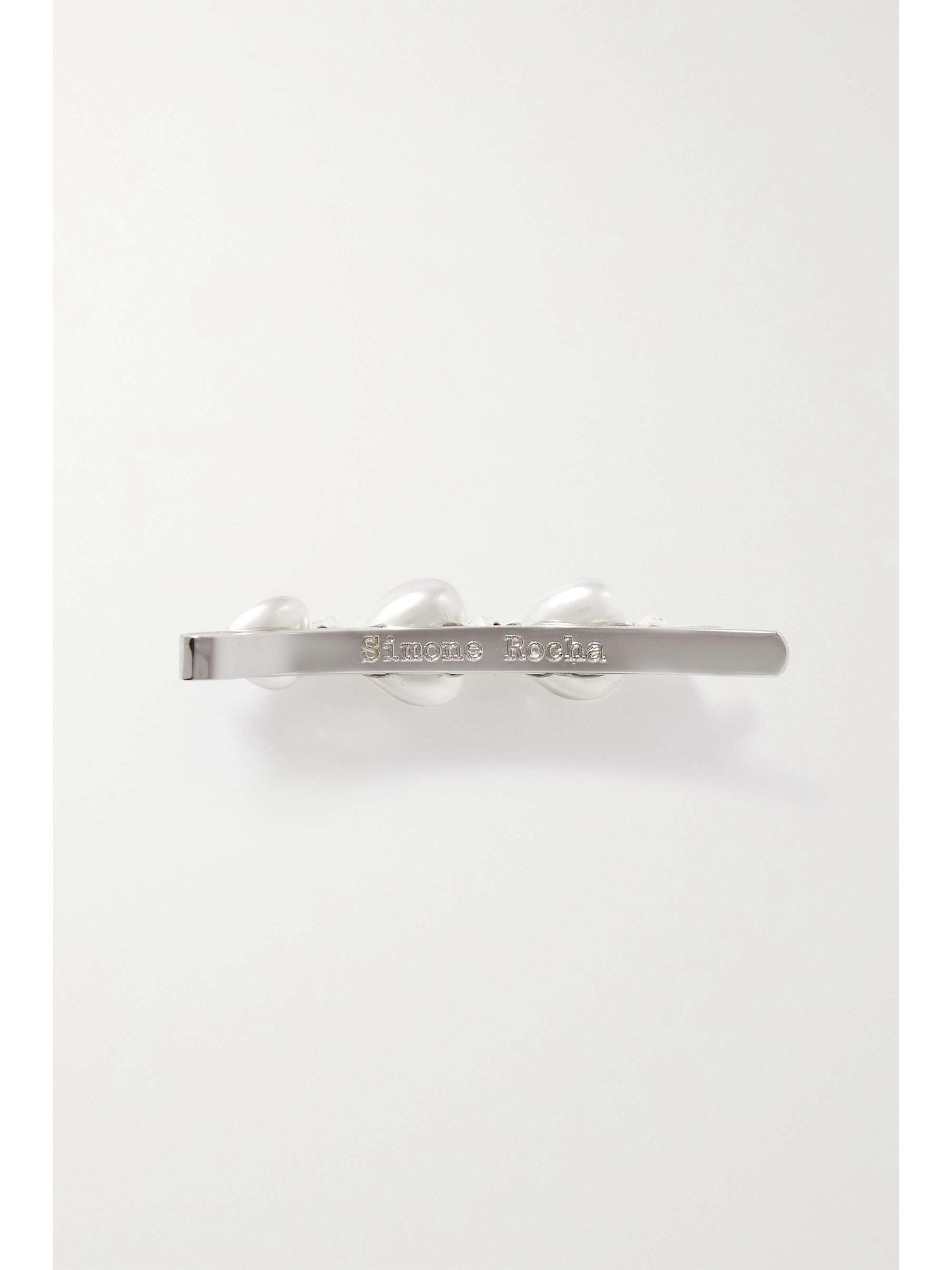 SIMONE ROCHA Crystal and faux pearl-embellished silver-tone hairclip