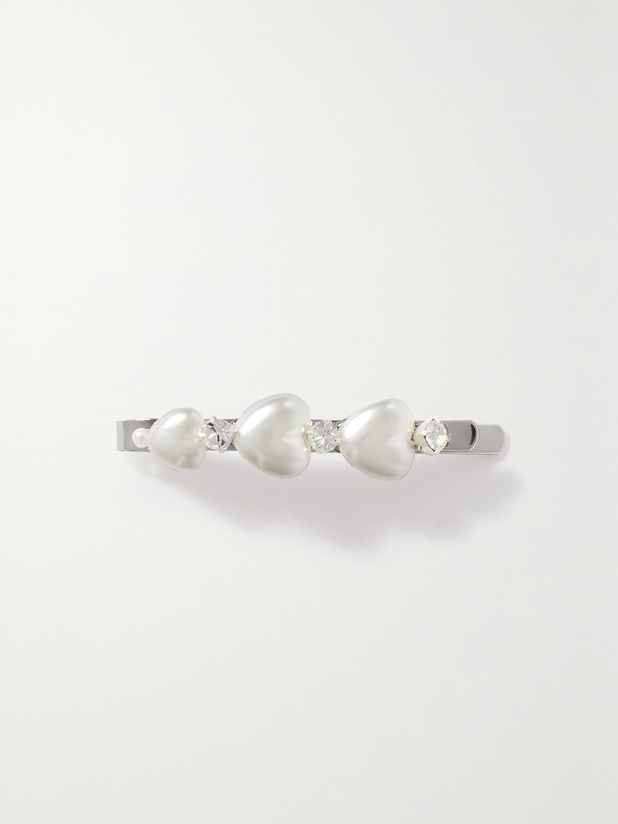 Simone Rocha - Crystal And Faux Pearl-embellished Silver-tone Hairclip - White