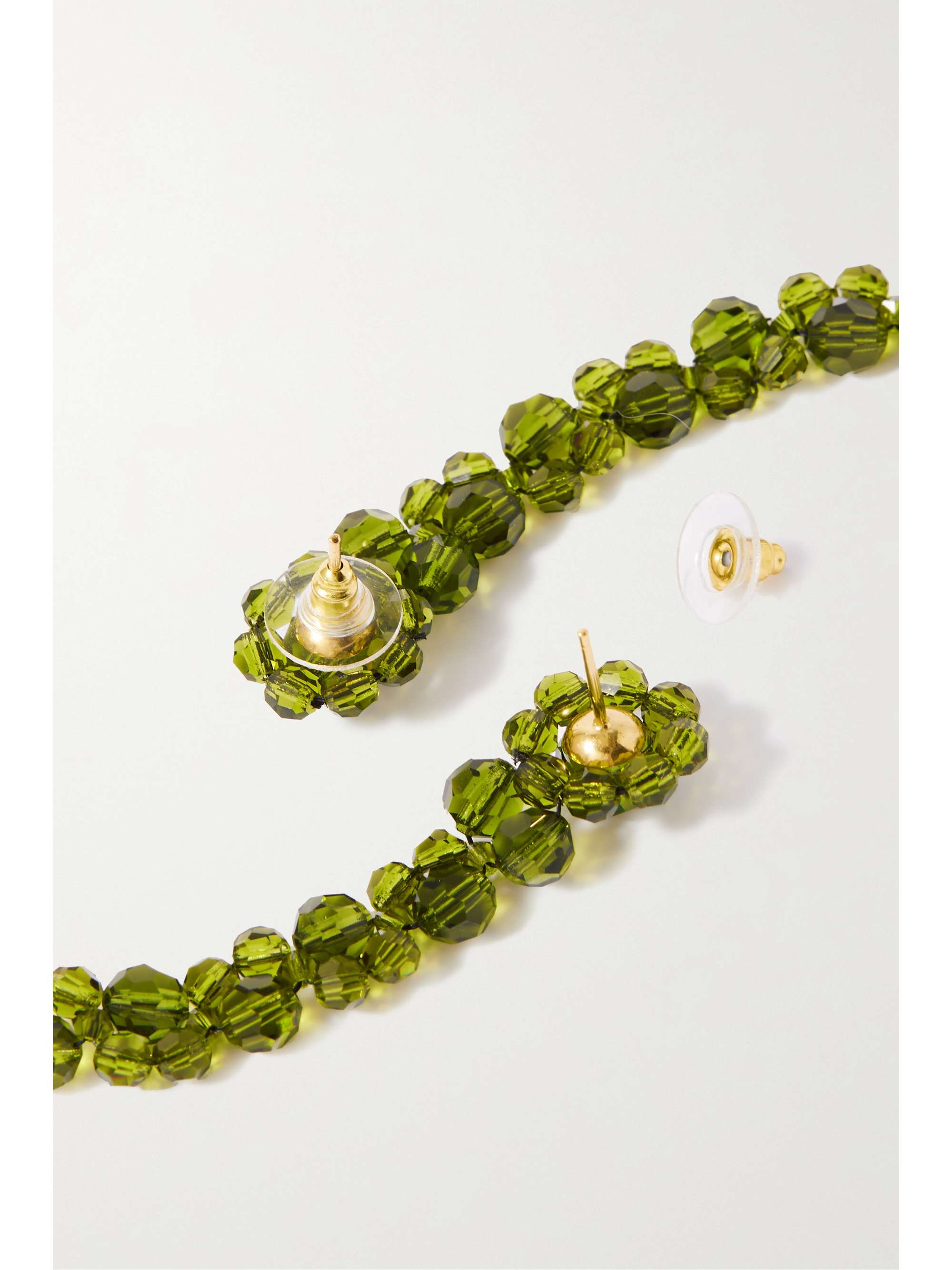 SIMONE ROCHA Drip gold-tone crystal earrings