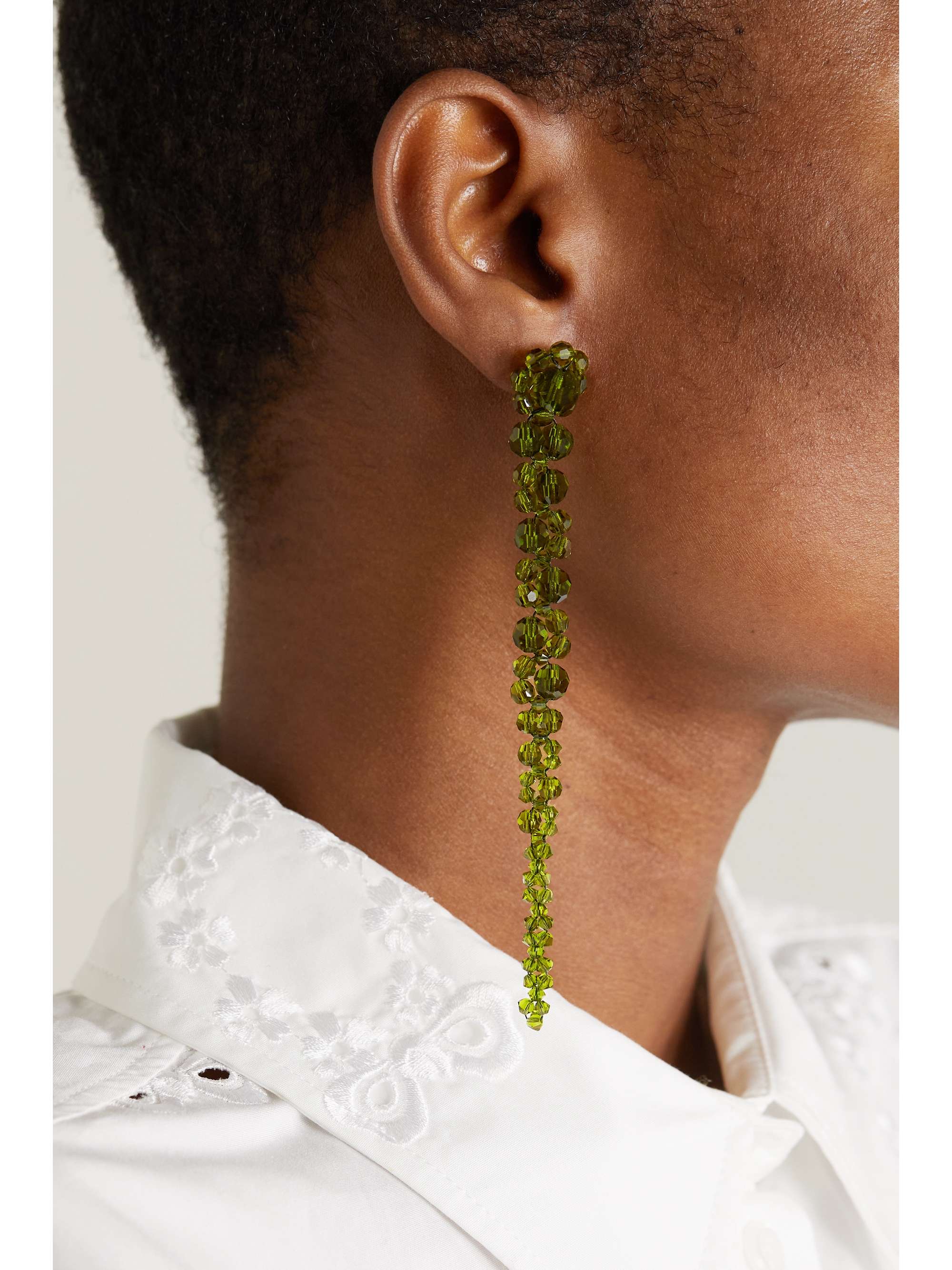 SIMONE ROCHA Drip gold-tone crystal earrings
