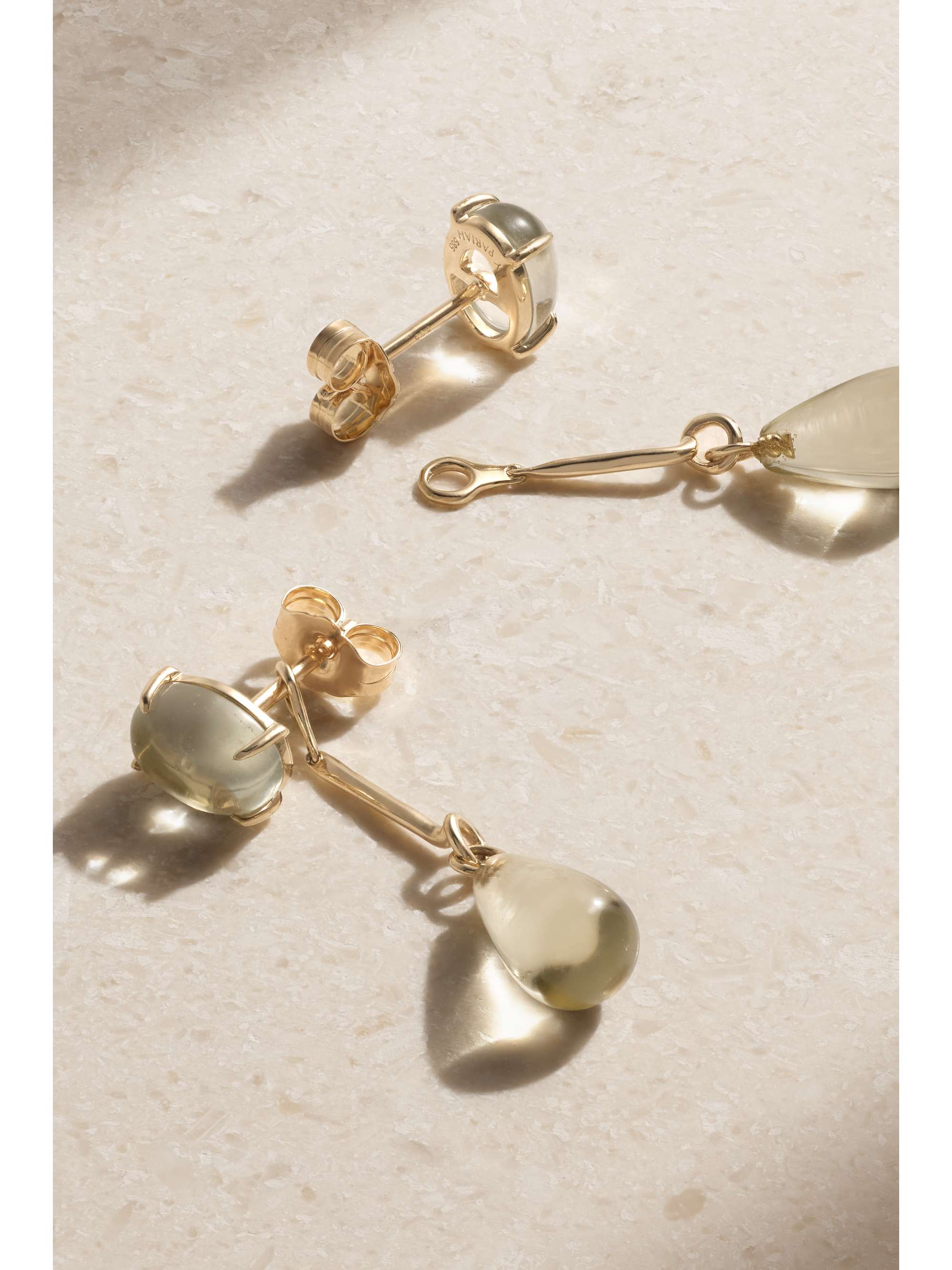 BY PARIAH Rainfall Mini 14karat recycled gold, quartz and amethyst