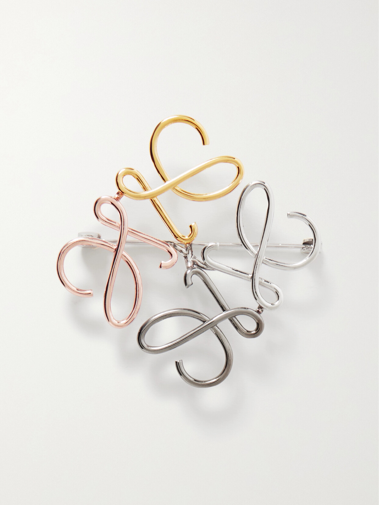 LOEWE ANAGRAM GOLD-TONE BROOCH