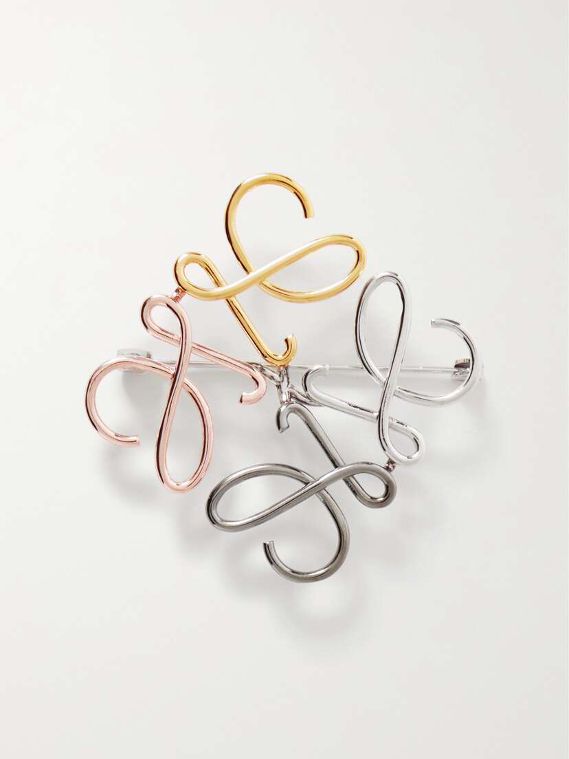 Loewe Anagram Gold-tone Brooch