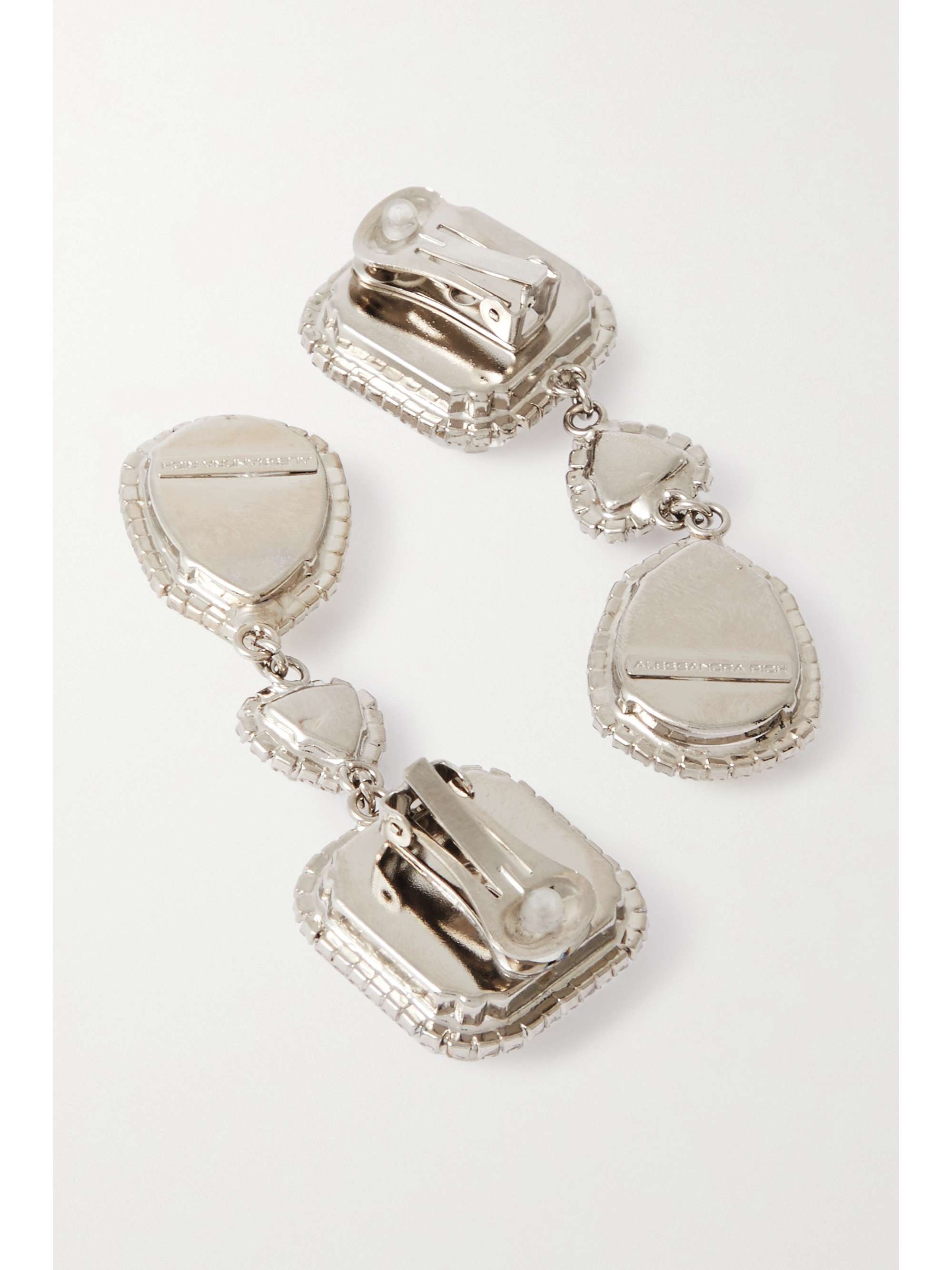 ALESSANDRA RICH Silver-tone crystal clip earrings