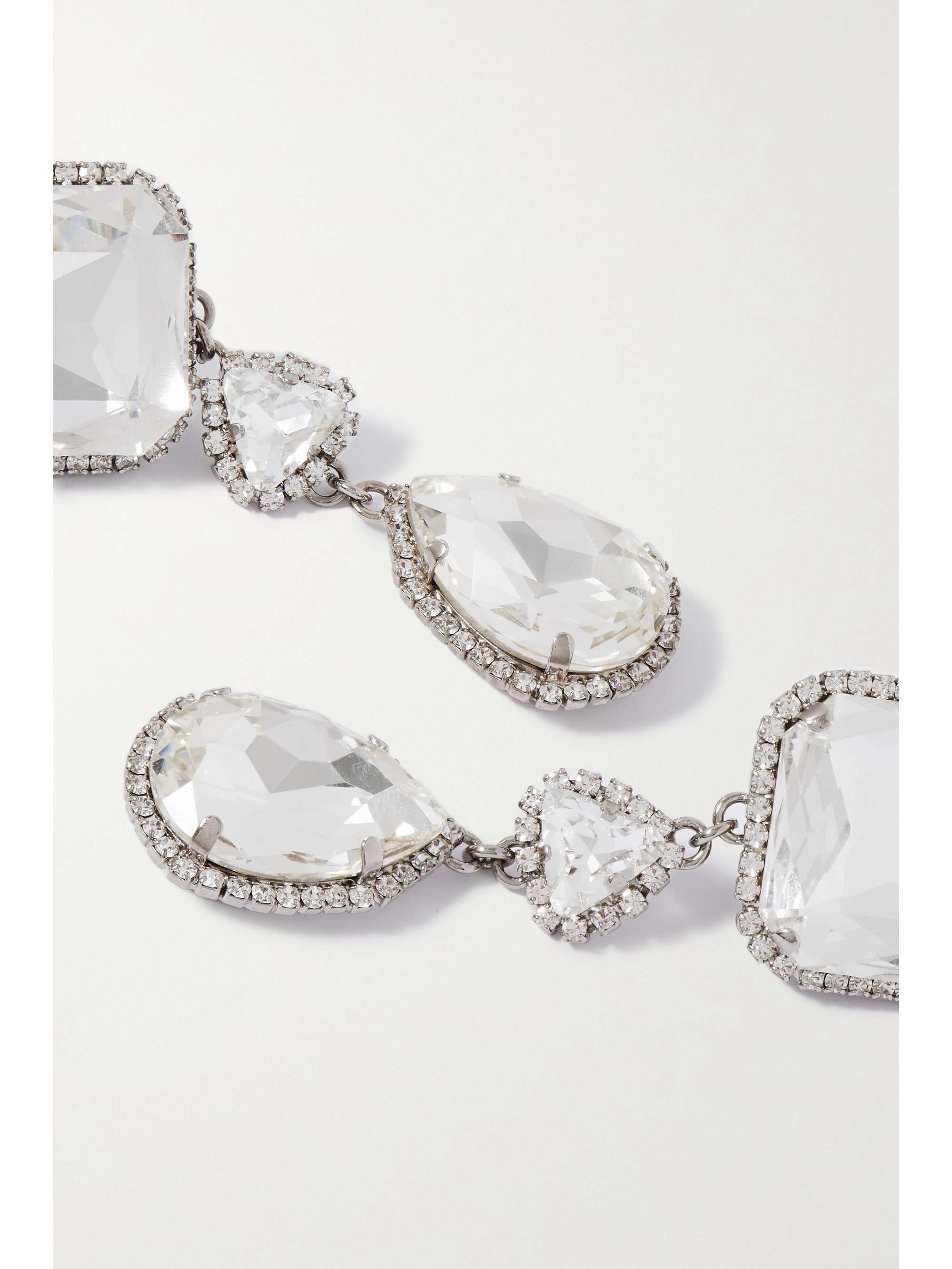 ALESSANDRA RICH Silver-tone crystal clip earrings