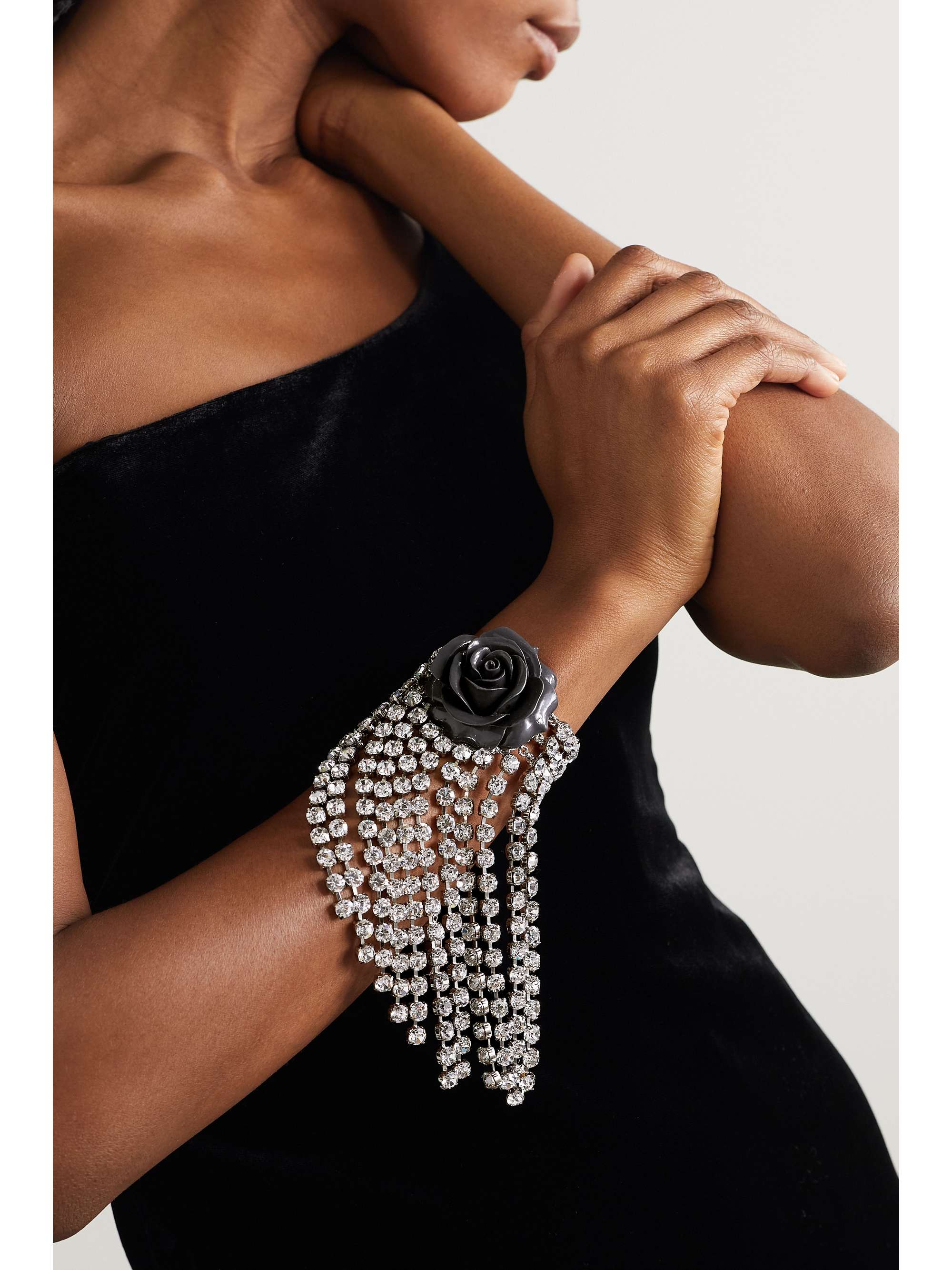 ALESSANDRA RICH Silver-tone crystal bracelet