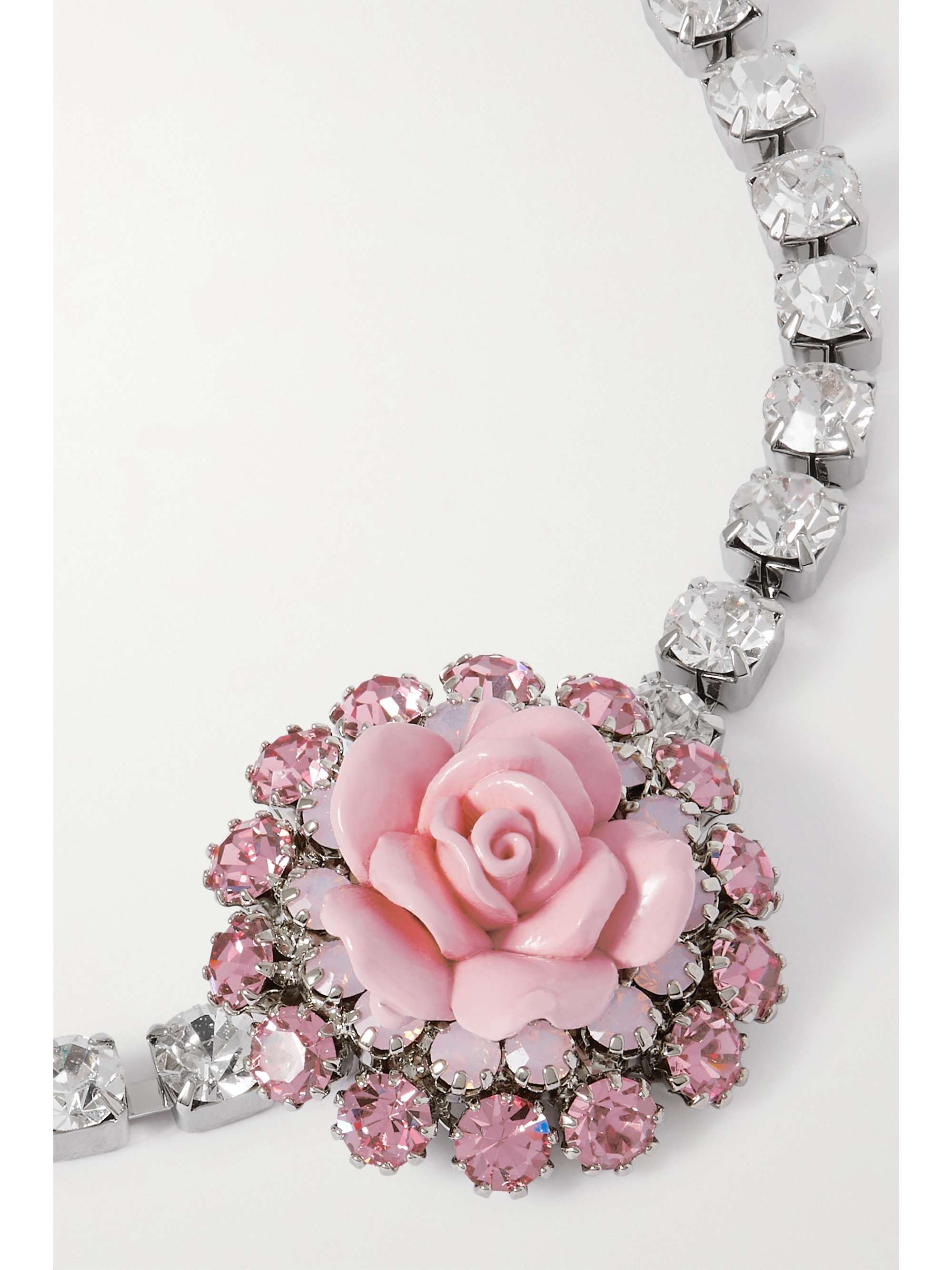 ALESSANDRA RICH Silver-tone, crystal and enamel choker