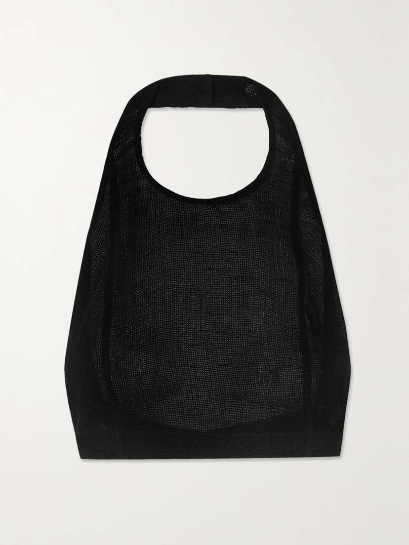 Le Kasha + Net Sustain Jalo Cropped Organic Linen Halterneck Top