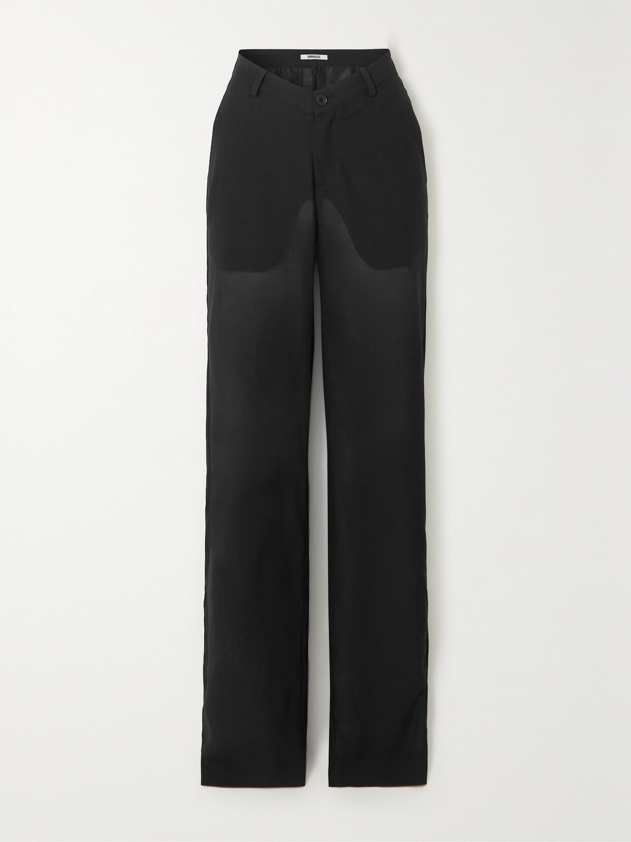 SUPRIYA LELE - Paneled Wool-blend Wide-leg Pants - Black