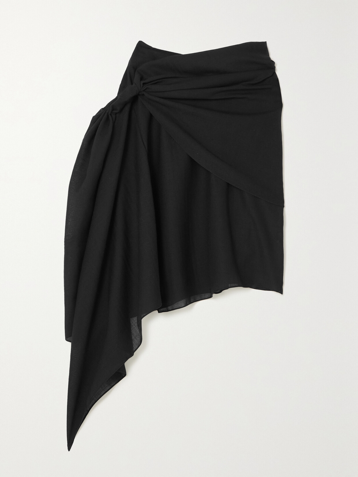 Supriya Lele - Asymmetric Draped Wool-blend Mini Skirt - Black