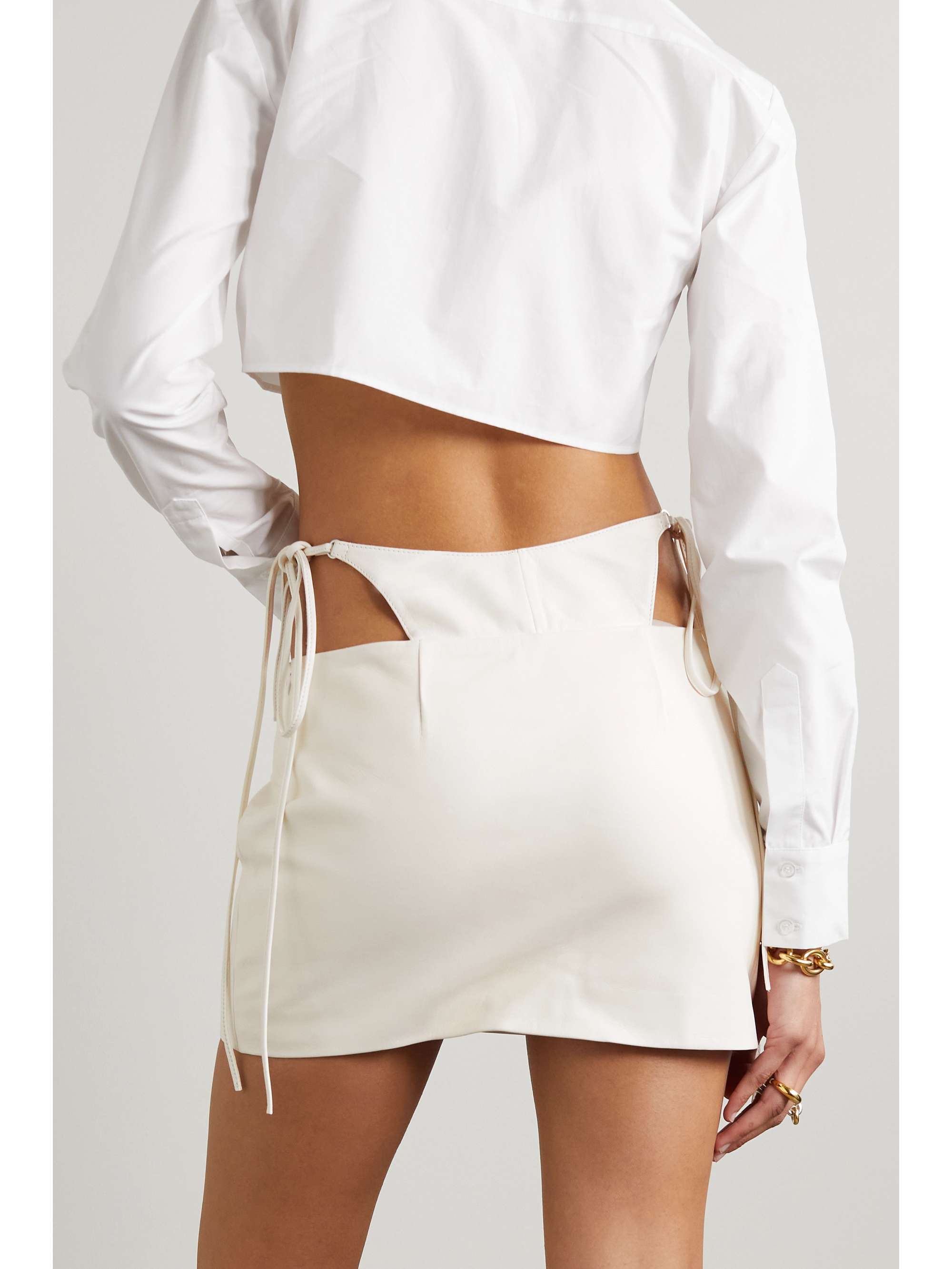 SUPRIYA LELE Cutout leather mini skirt