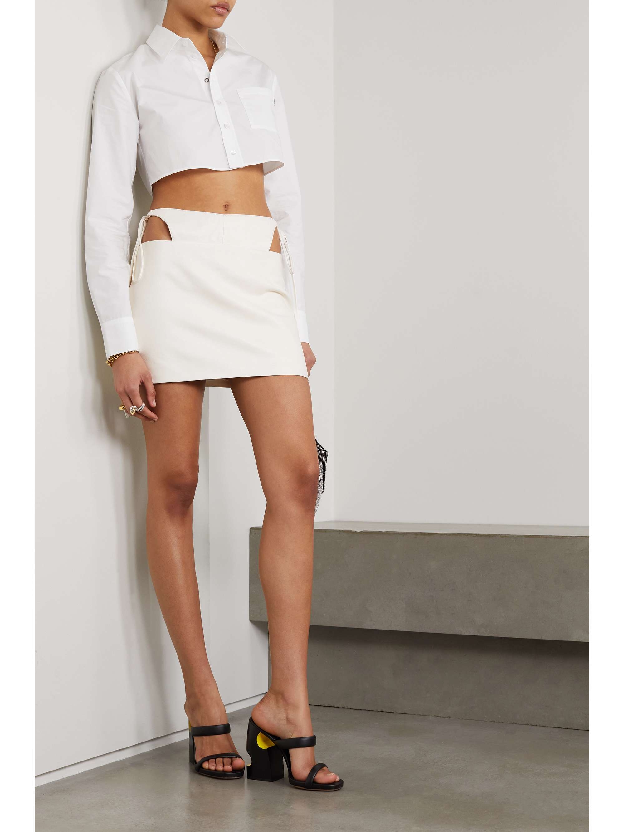 SUPRIYA LELE Cutout leather mini skirt