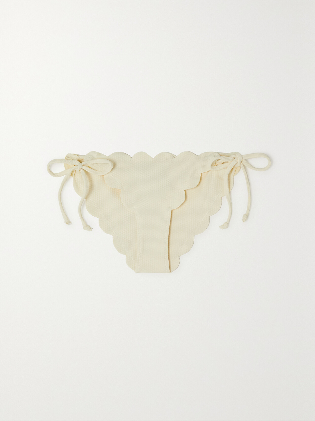 Marysia - Mott Scalloped Seersucker Bikini Briefs - Cream