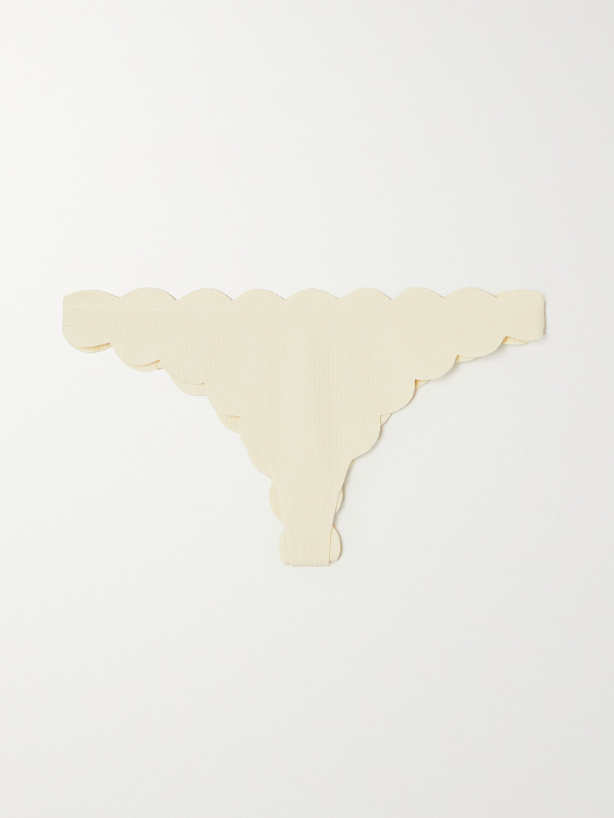 Marysia North Scalloped Seersucker Bikini Briefs - Cream