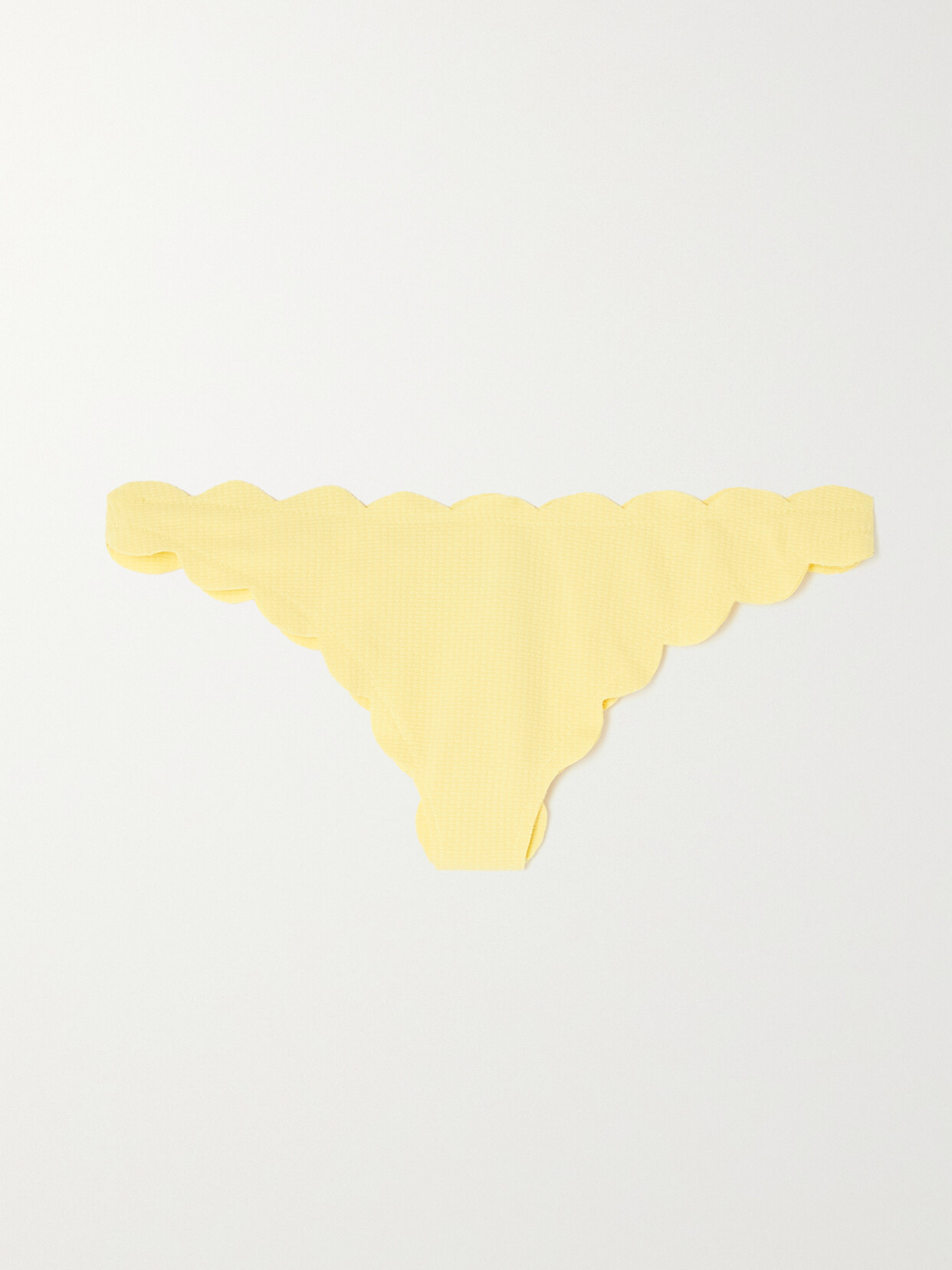 Marysia North Scalloped Seersucker Bikini Briefs - Yellow