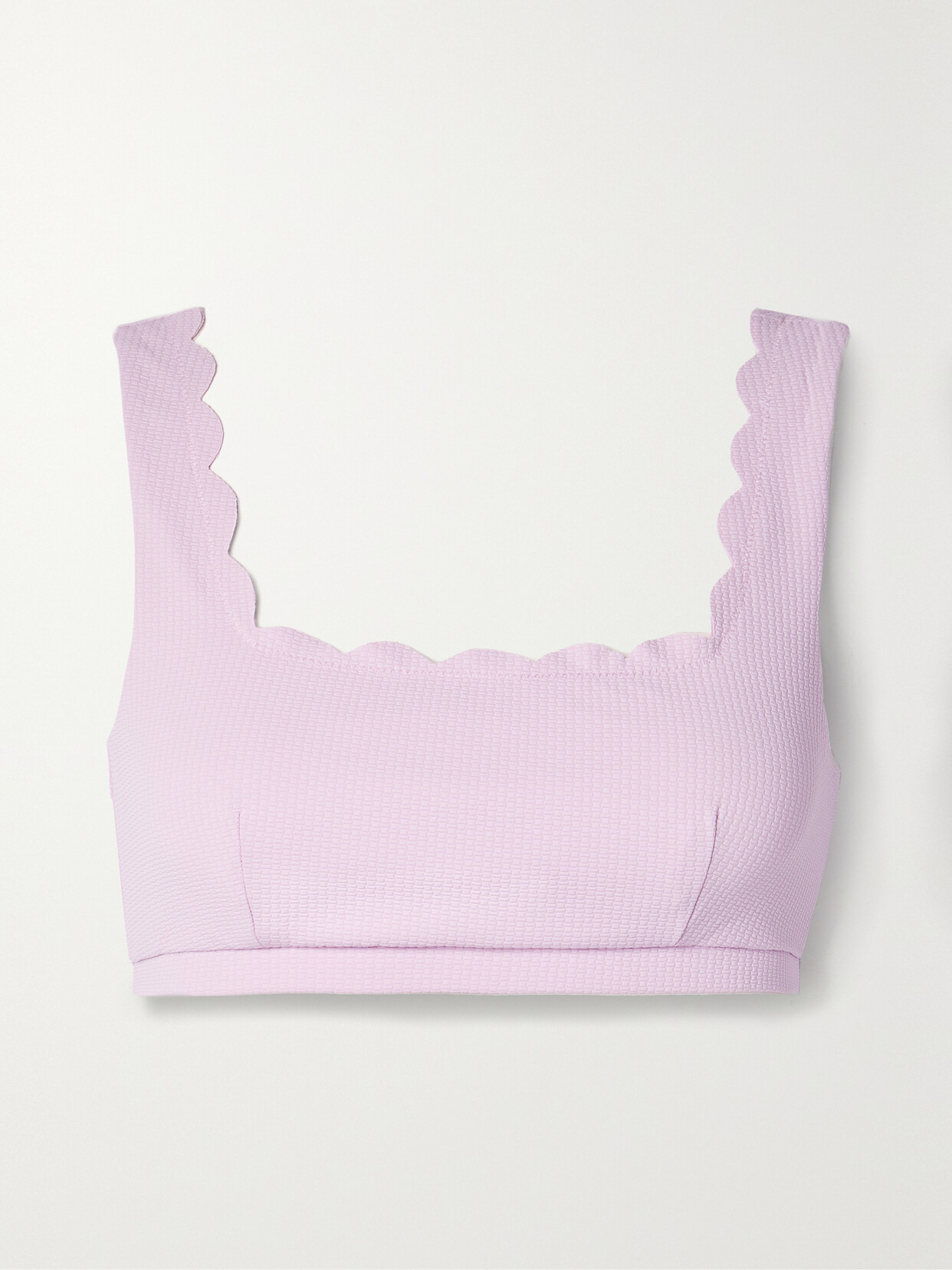 Marysia Palm Springs Scalloped Seersucker Bikini Top - Purple
