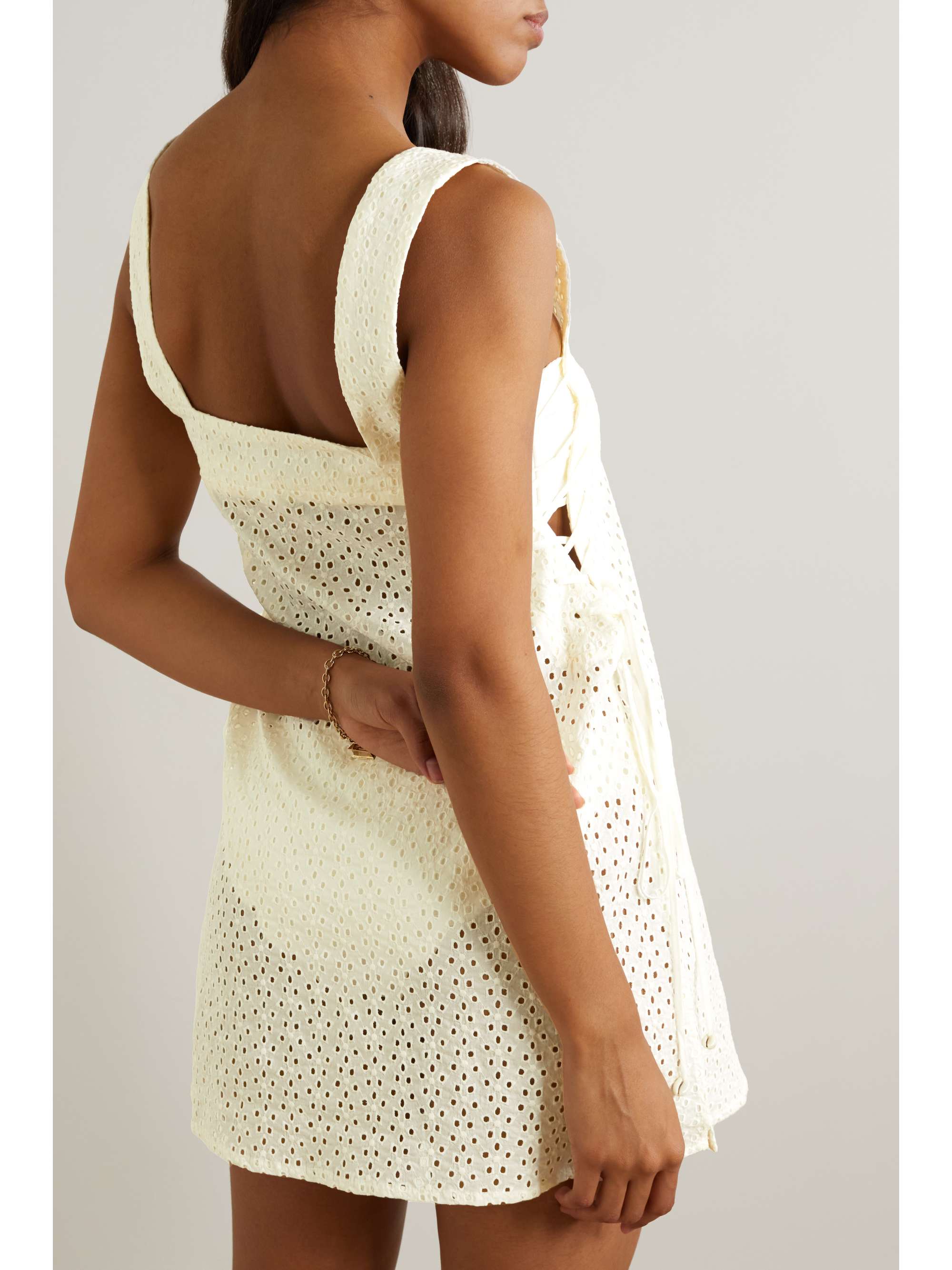 MARYSIA Waikiki tie-detailed broderie anglaise cotton mini dress